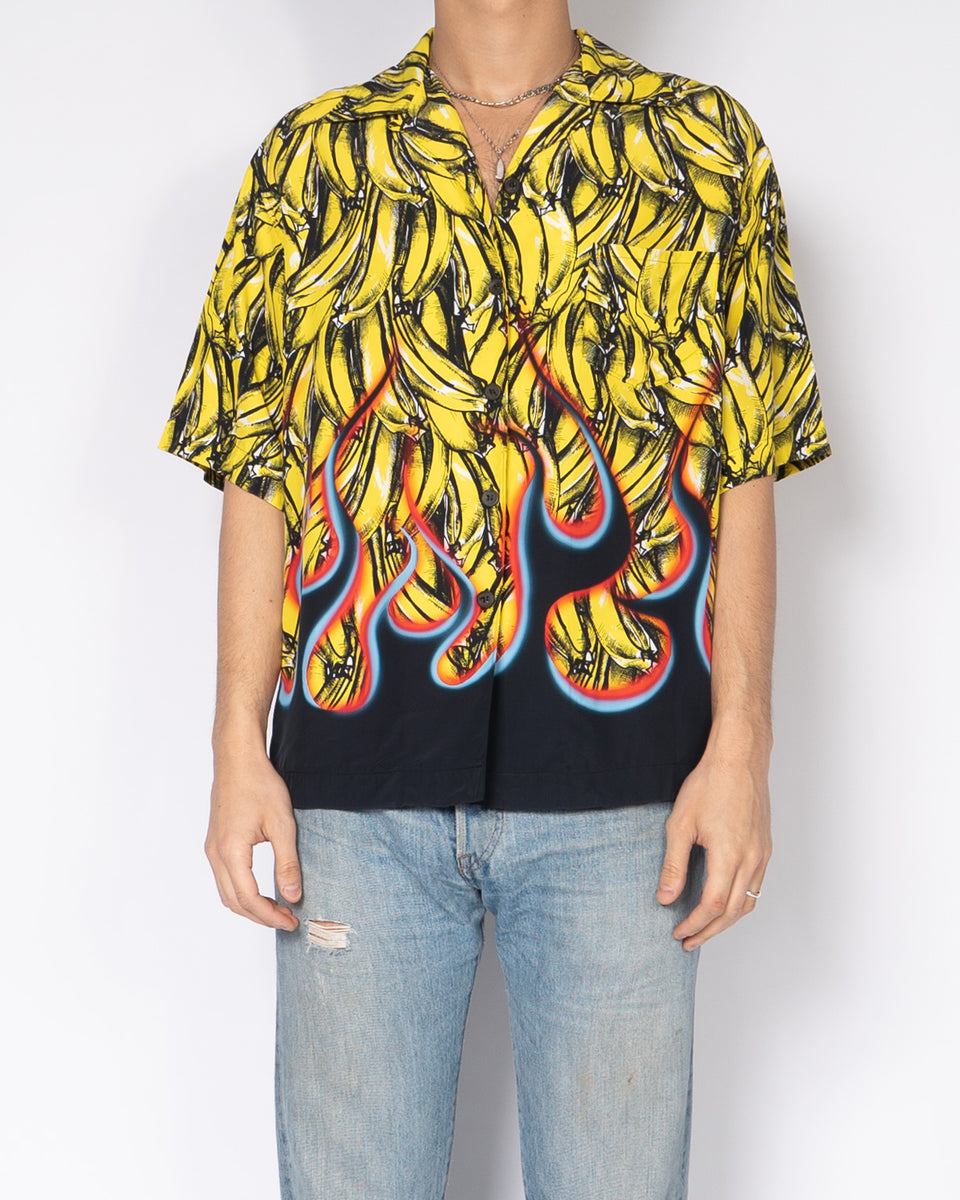 FW18 Archive Print Banana & Flames Viscose Shirt