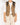 FW19 Tribal Leather Patch Waistcoat in Beige Cotton