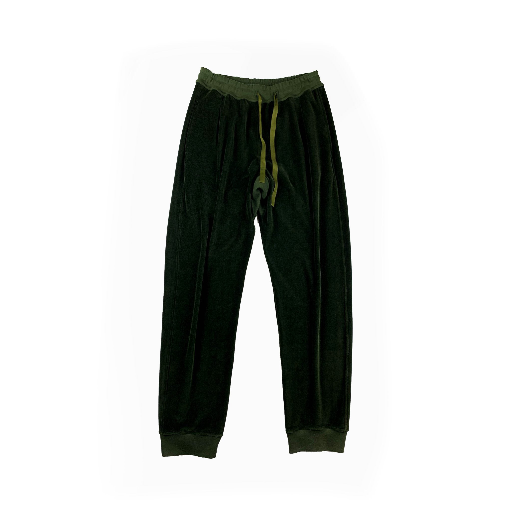 FW18 Dark Green Baggy Velvet Sweatpants – Backyardarchive