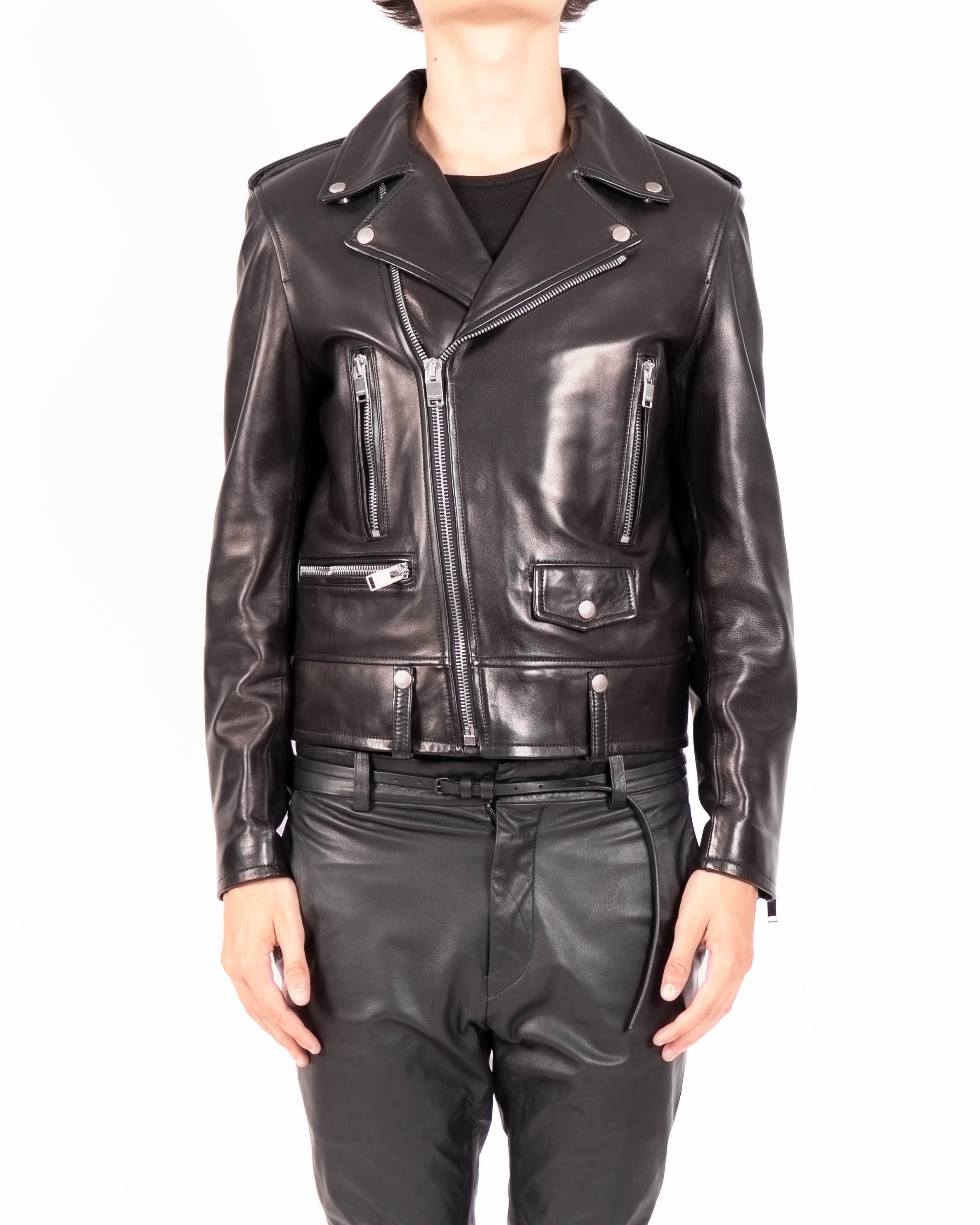 SS13 Classic L01 Biker jacket in Black Lamb Leather