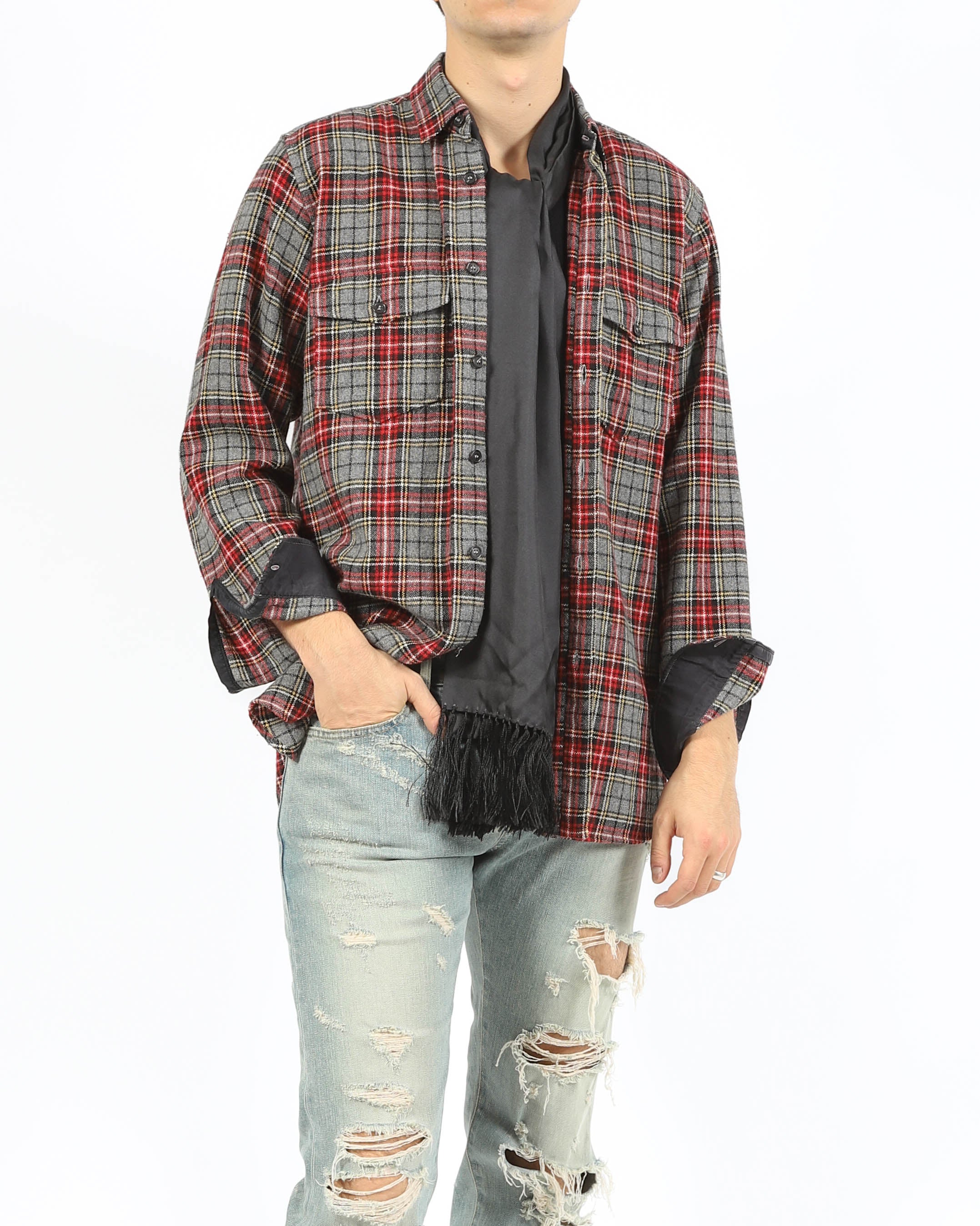 FW13 Oversized Flannel in Checked Wool