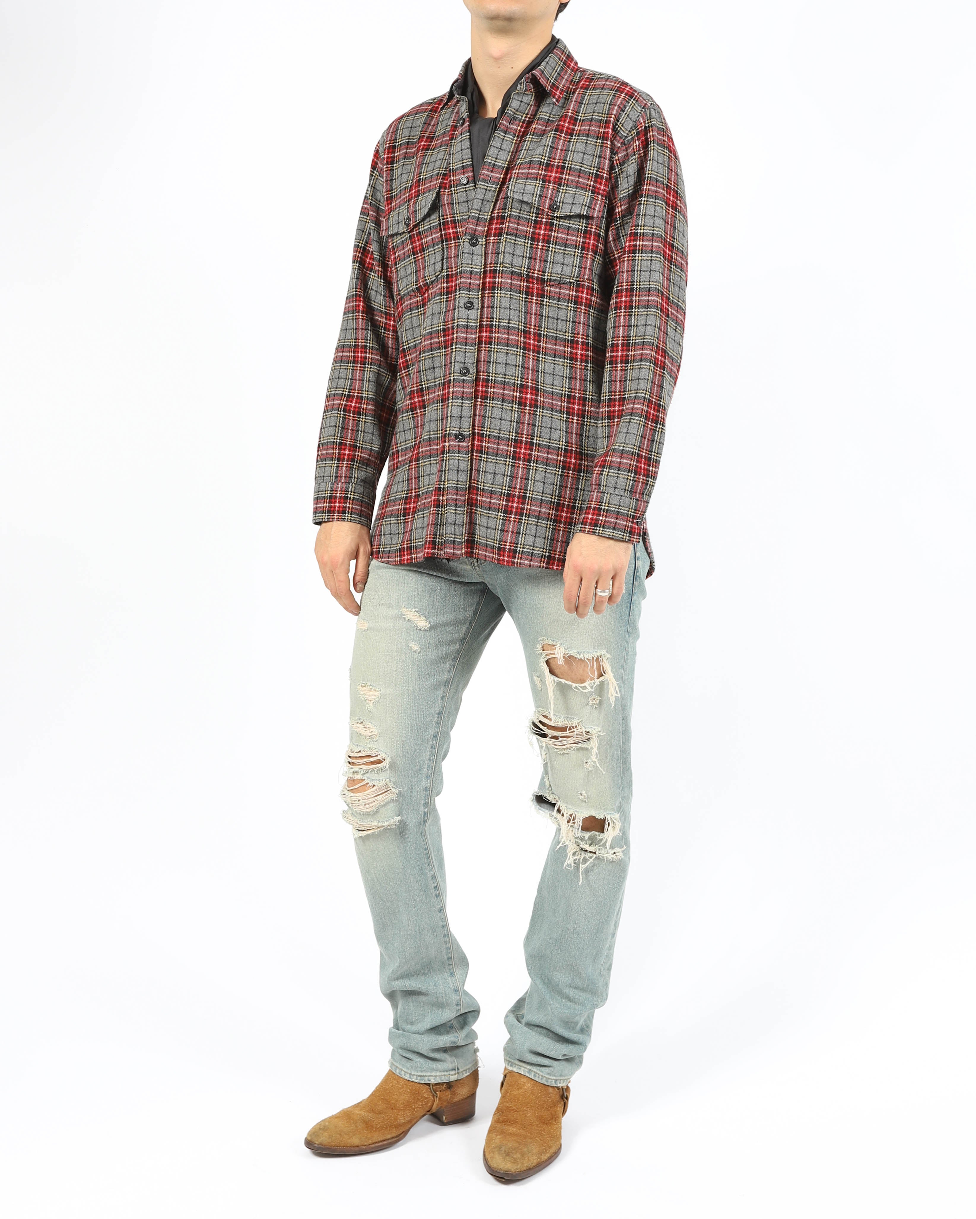 FW13 Oversized Flannel in Checked Wool