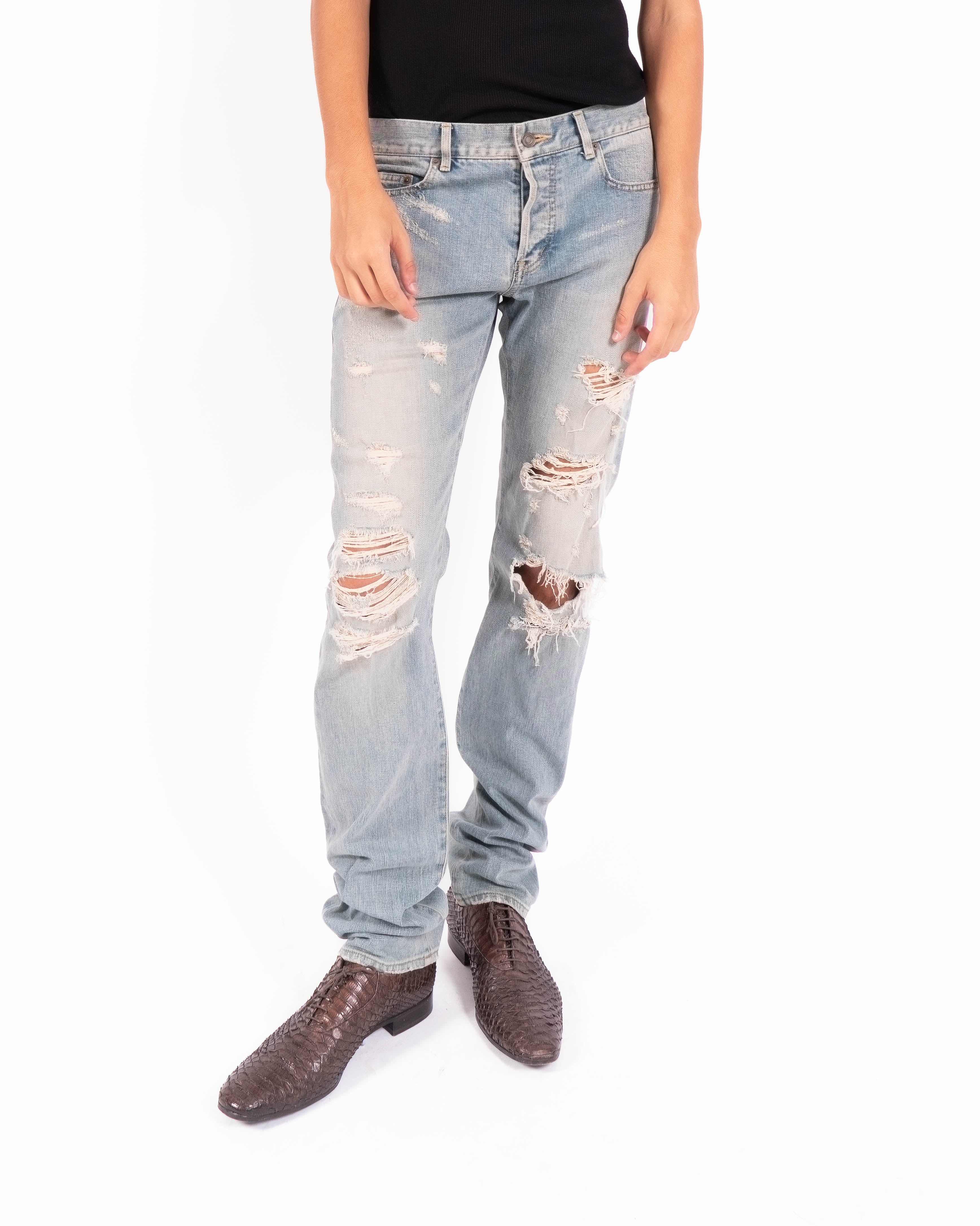 FW14 Slim Crash Jeans in Washed Denim D01