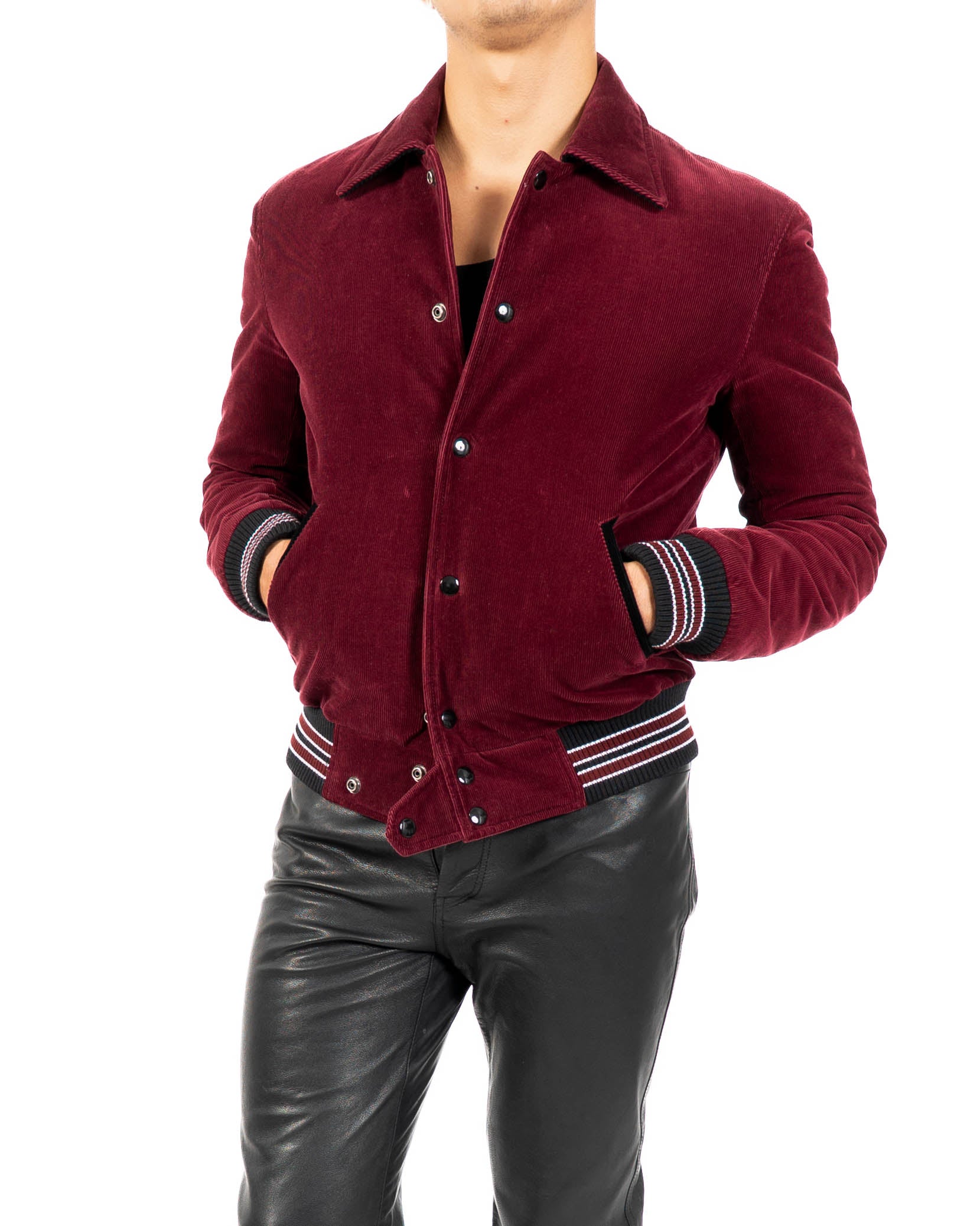 FW17 College Jacket in Burgundy Cord
