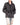 FW18 Oversized Military Jacket with Leather Insert in Black Cotton