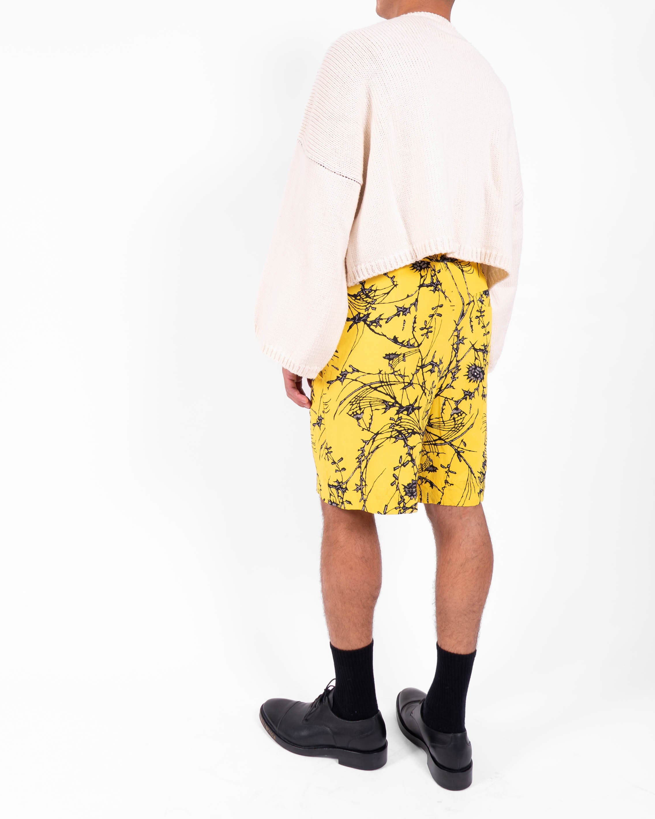 FW19 Cropped Intarsia Logo Sweater in Wool Knit