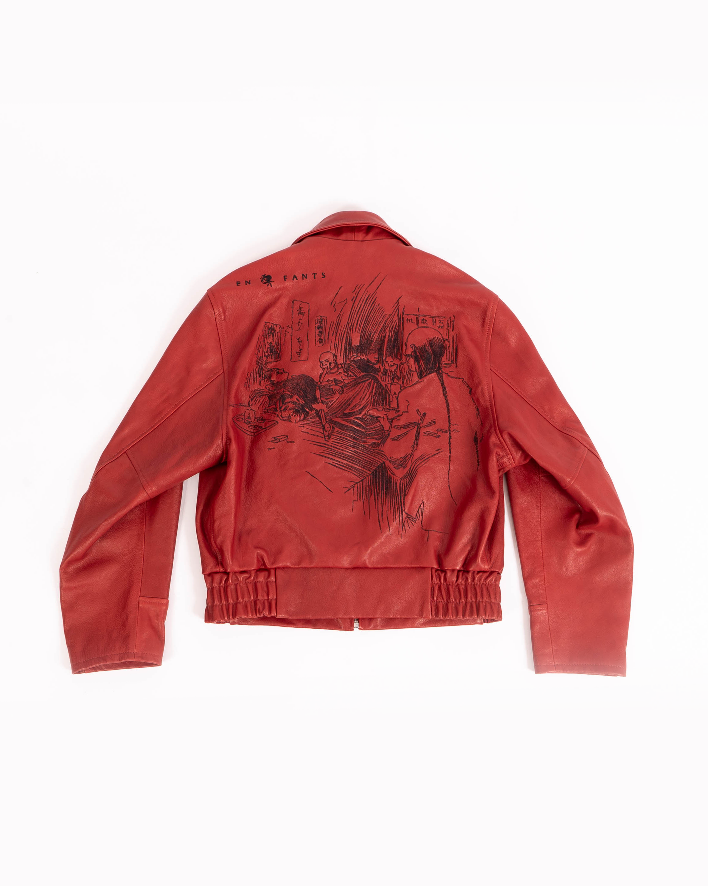 FW23 Opium Den Frank Leather Jacket Red