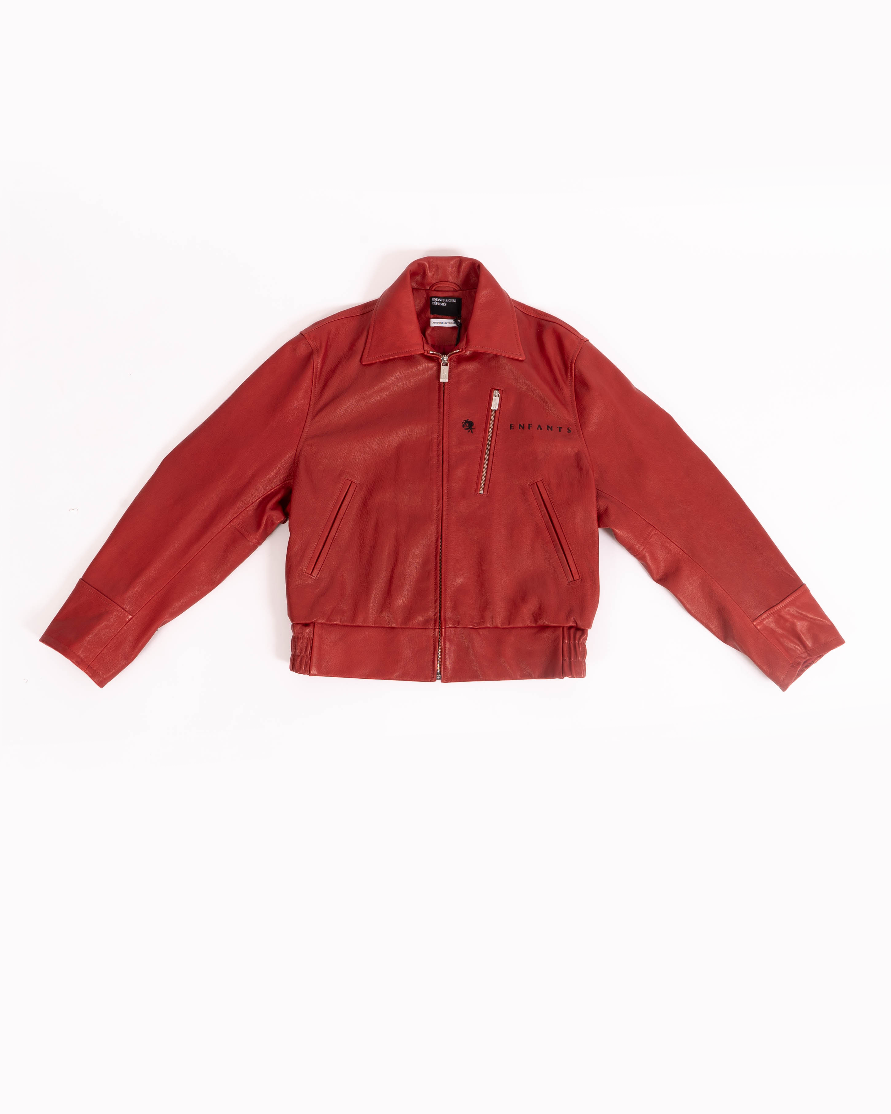 FW23 Opium Den Frank Leather Jacket Red