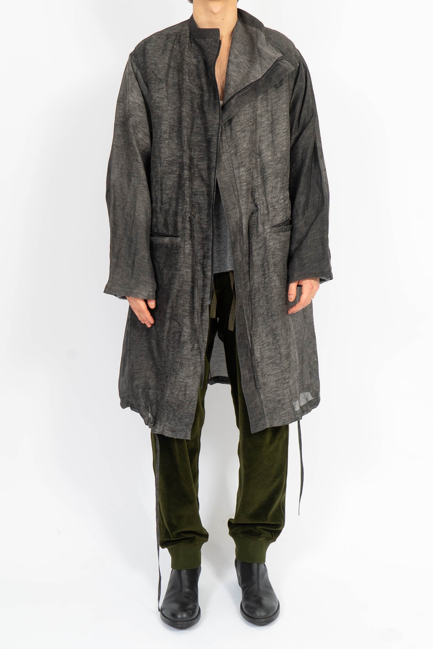 SS12 Oversized Linen Viscose Sheer Coat