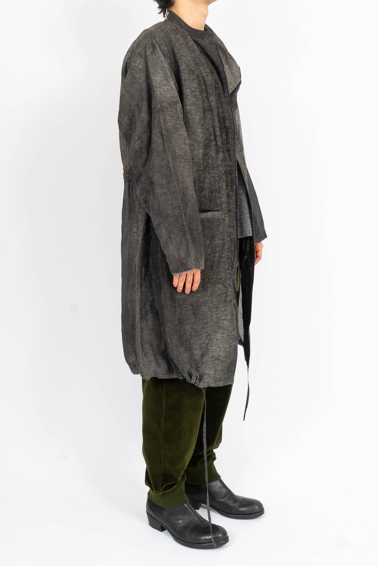 SS12 Oversized Linen Viscose Sheer Coat