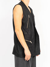 Load image into Gallery viewer, SS15 Leather Biker Waistcoat Black