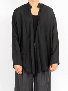 FW06 Oversized  Black Cotton Kimono Shirt