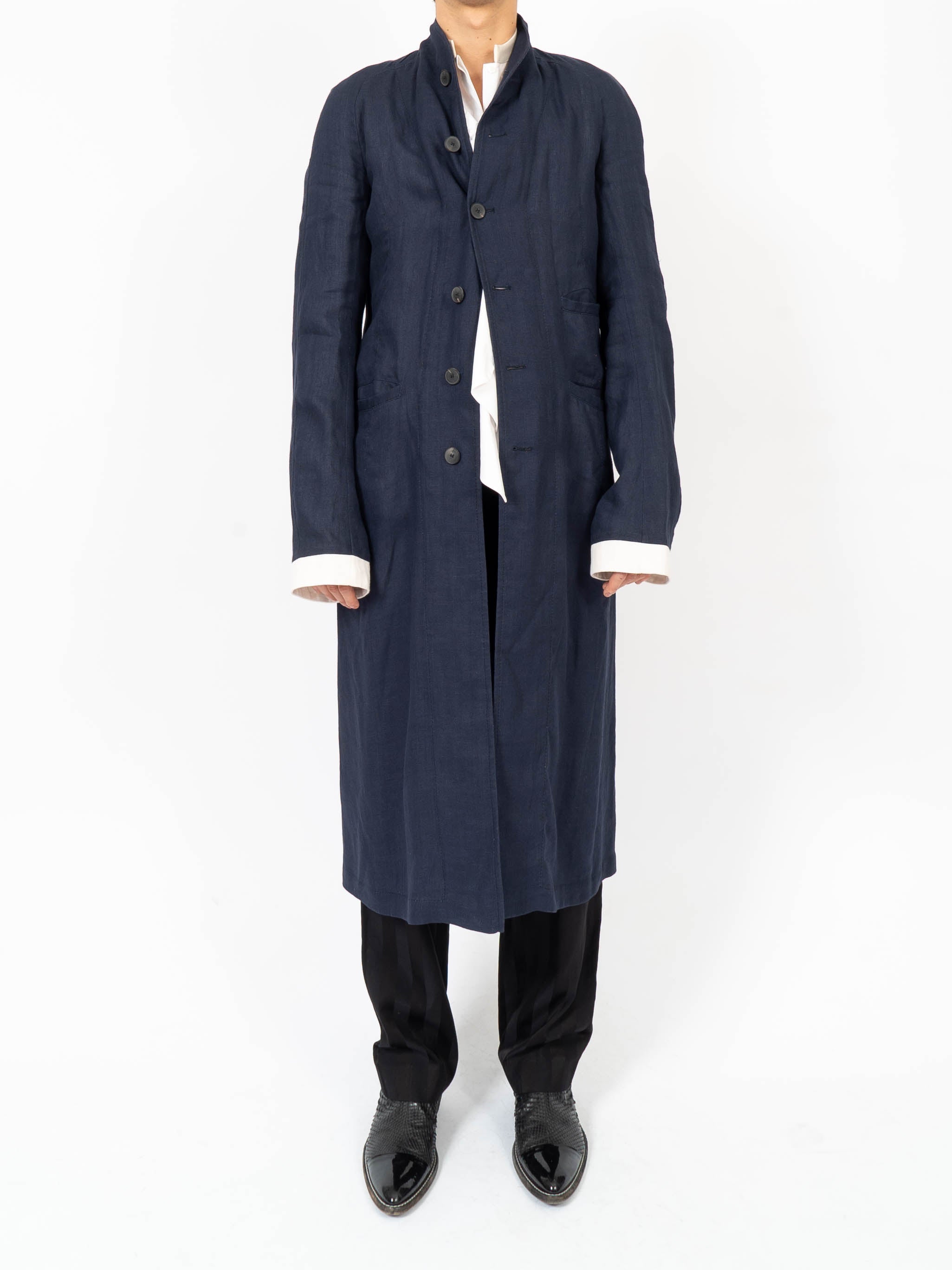 SS17 Blue Linen Coat