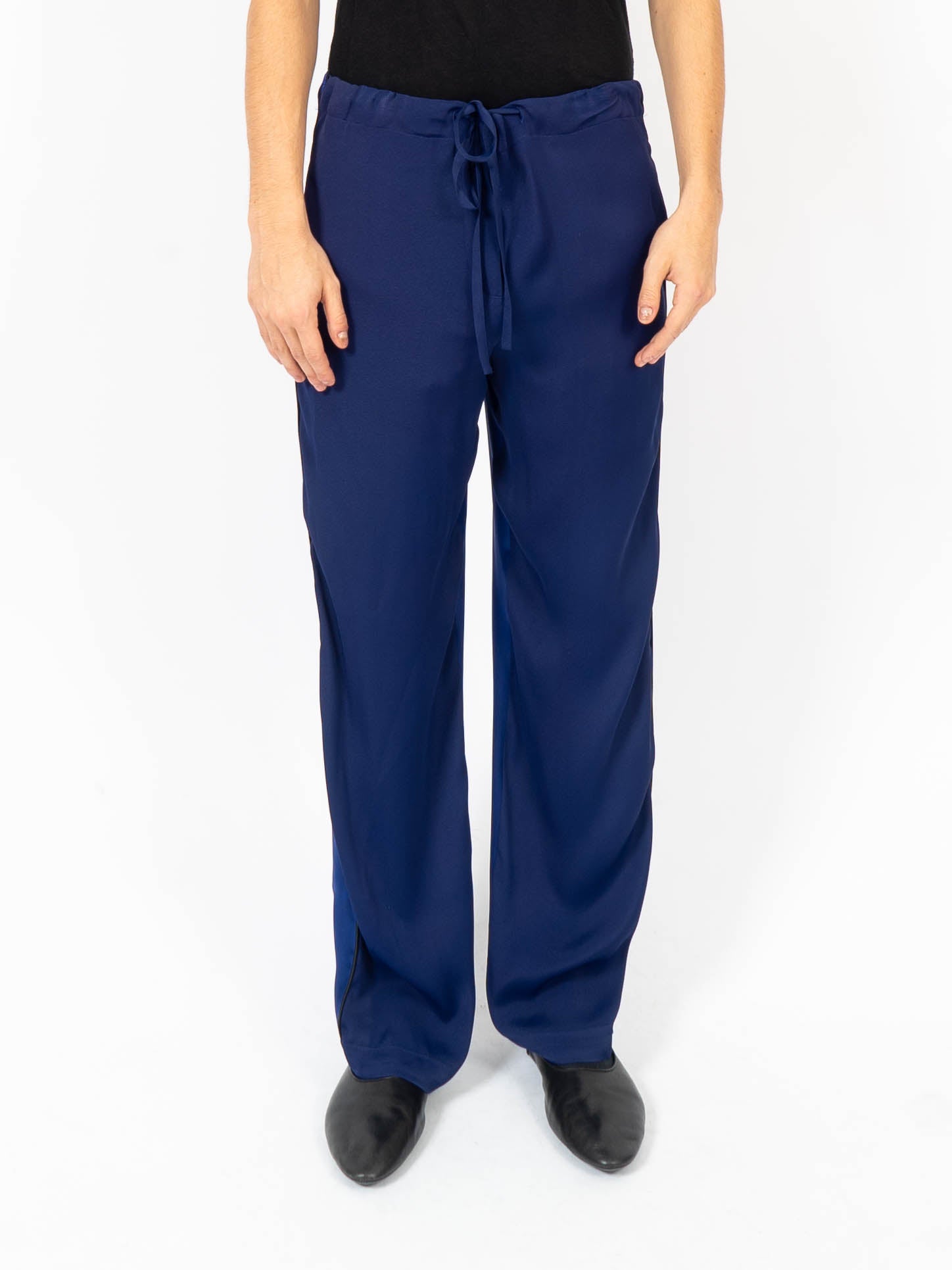 SS19 Blue Relaxed Silk Trousers