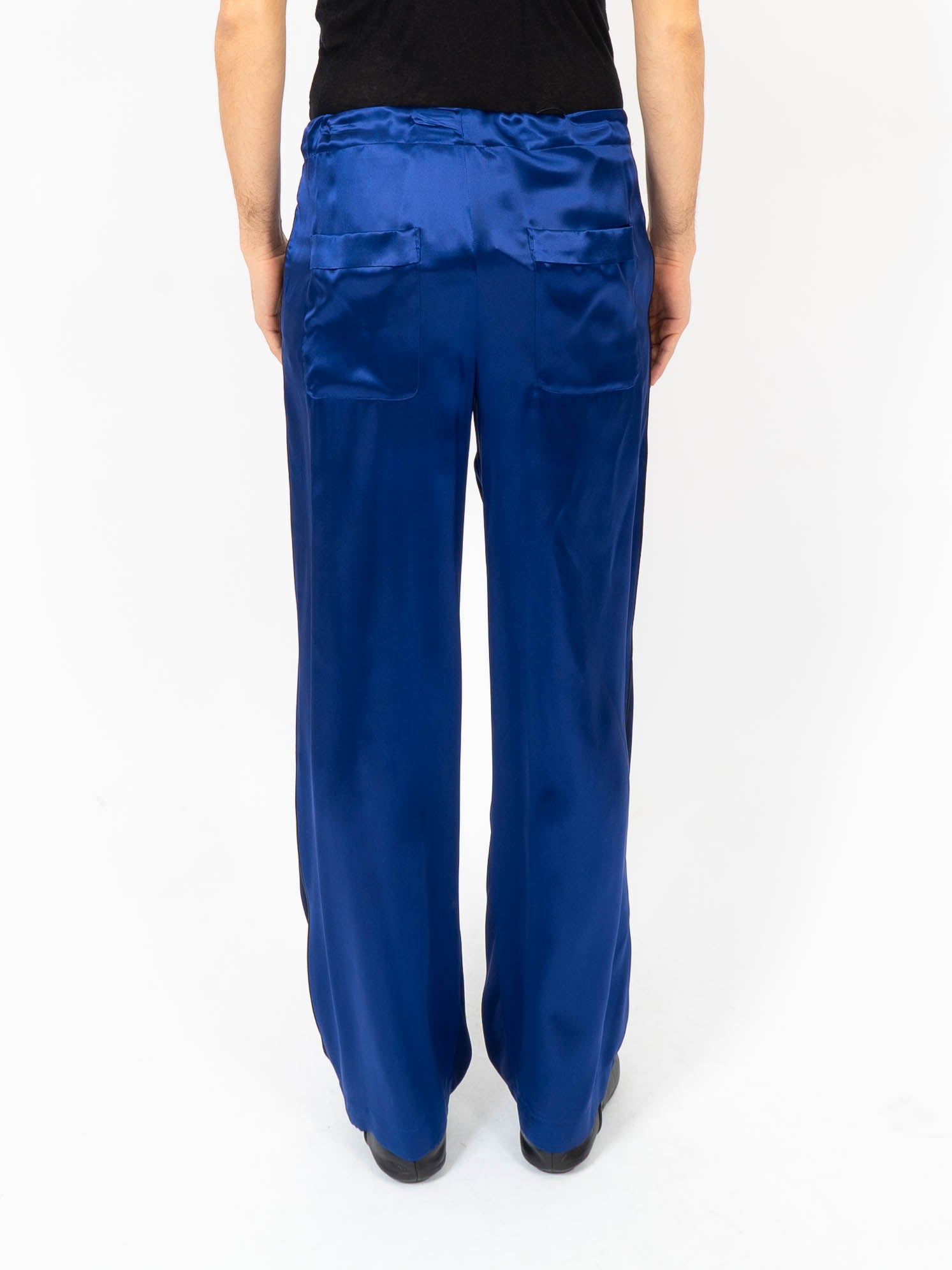 SS19 Blue Relaxed Silk Trousers