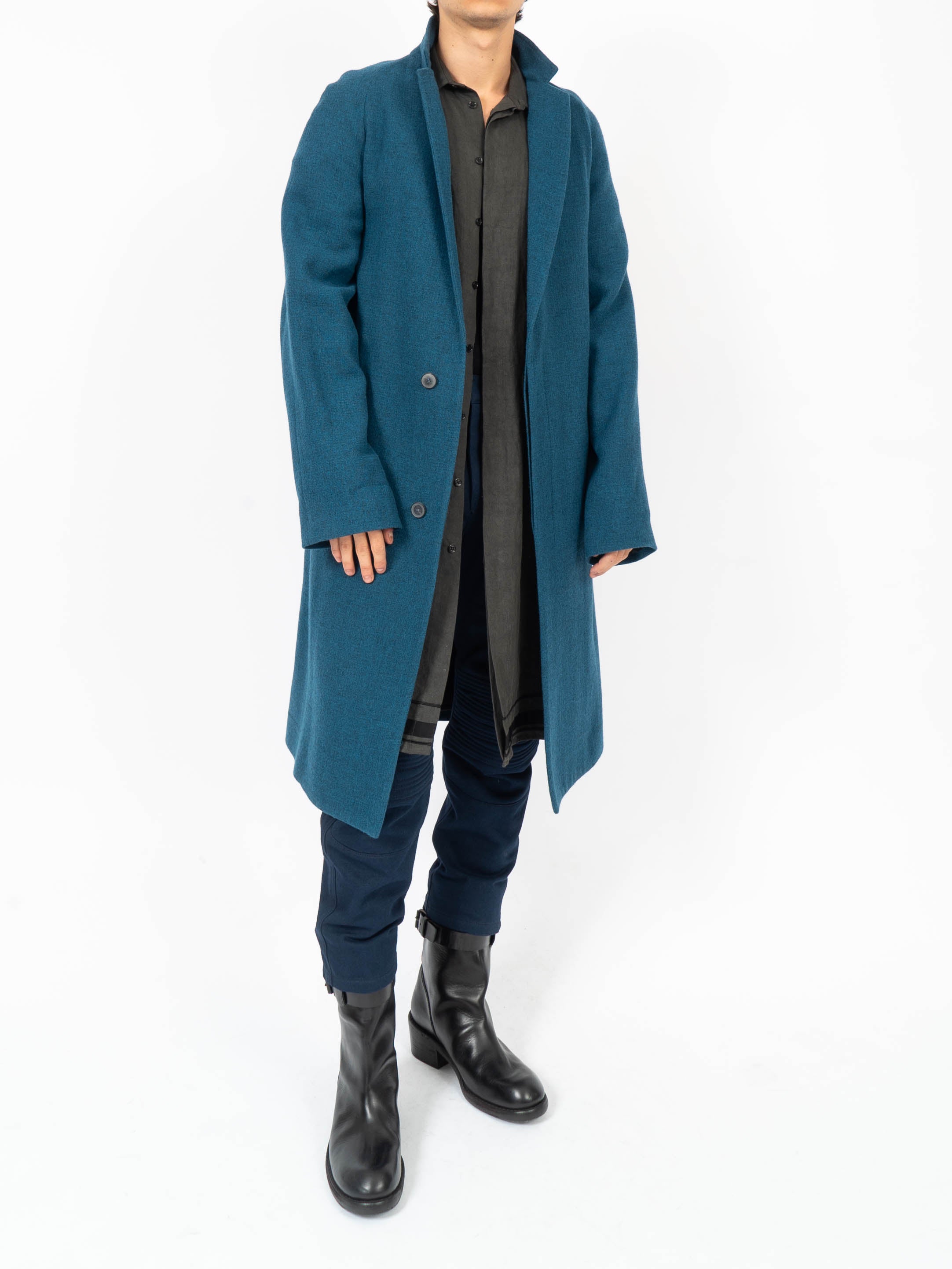 FW16 Blue raglan Wool Coat