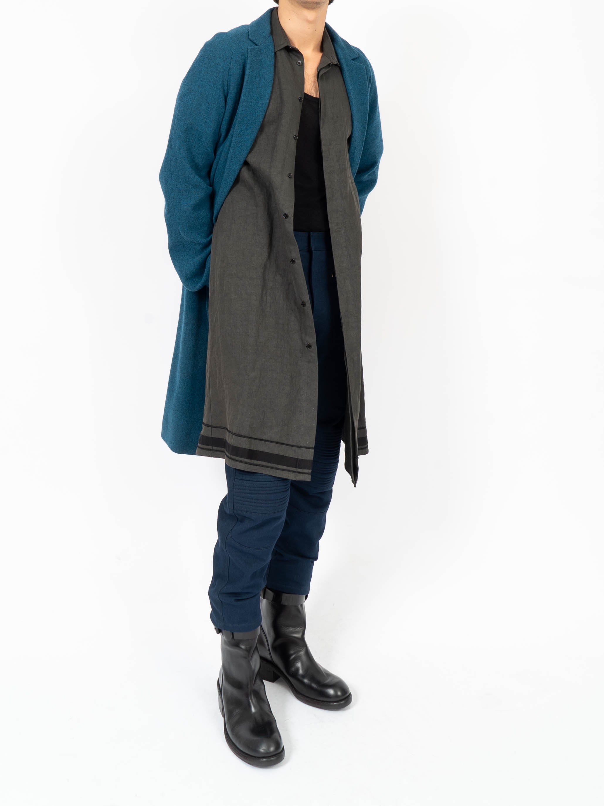 FW16 Blue raglan Wool Coat