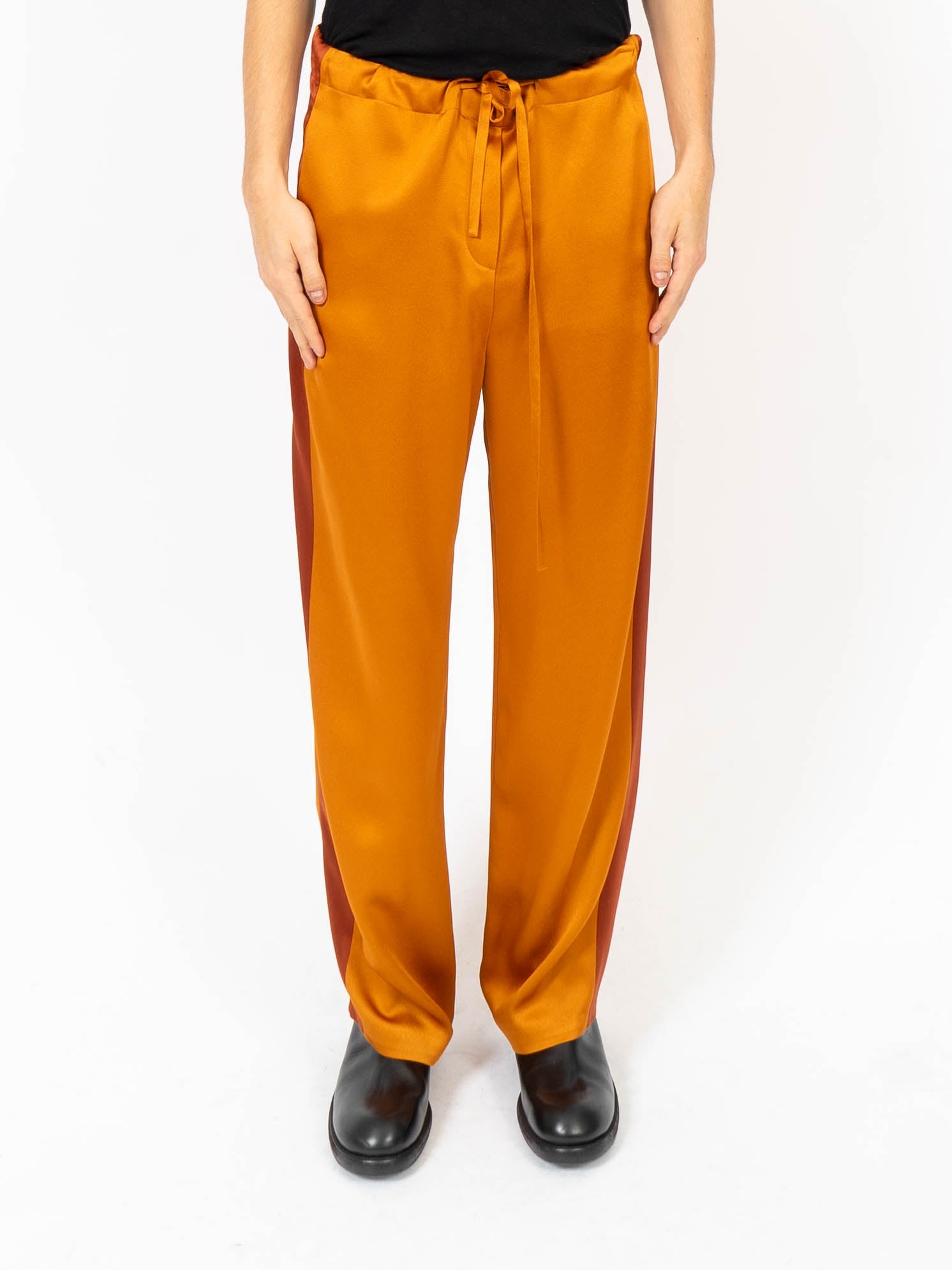 SS19 Orange Silk Trousers