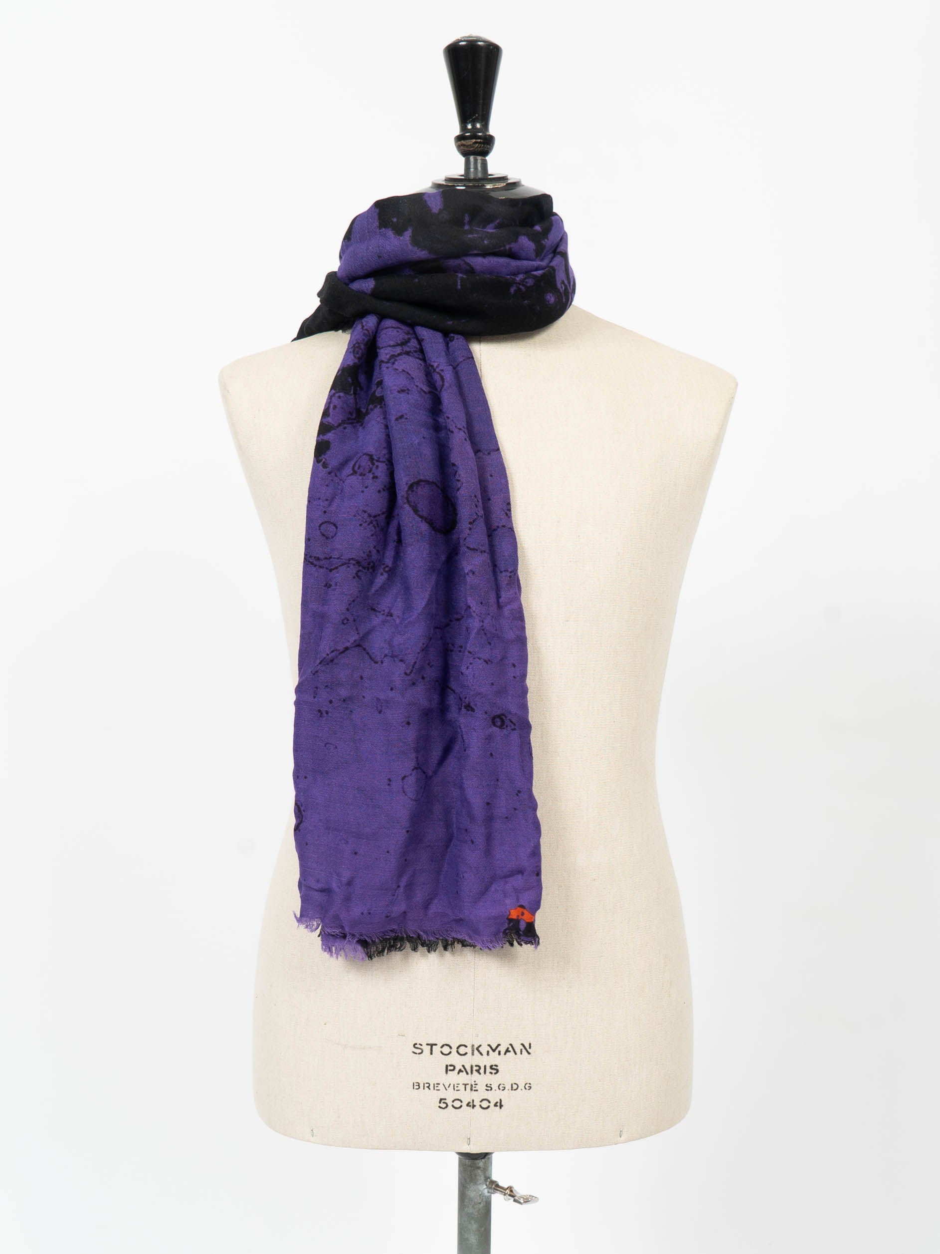 SS16 Purple/Black Wool Scarf