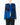 FW18 Distressed Round Shoulder Jacket in Blue Silk Satin and Viscose