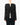 FW18 Distressed Round Shoulder Jacket in Black Silk Satin and Viscose