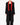 SS17 Overcoat in Black Wool with Red Contrast Collar