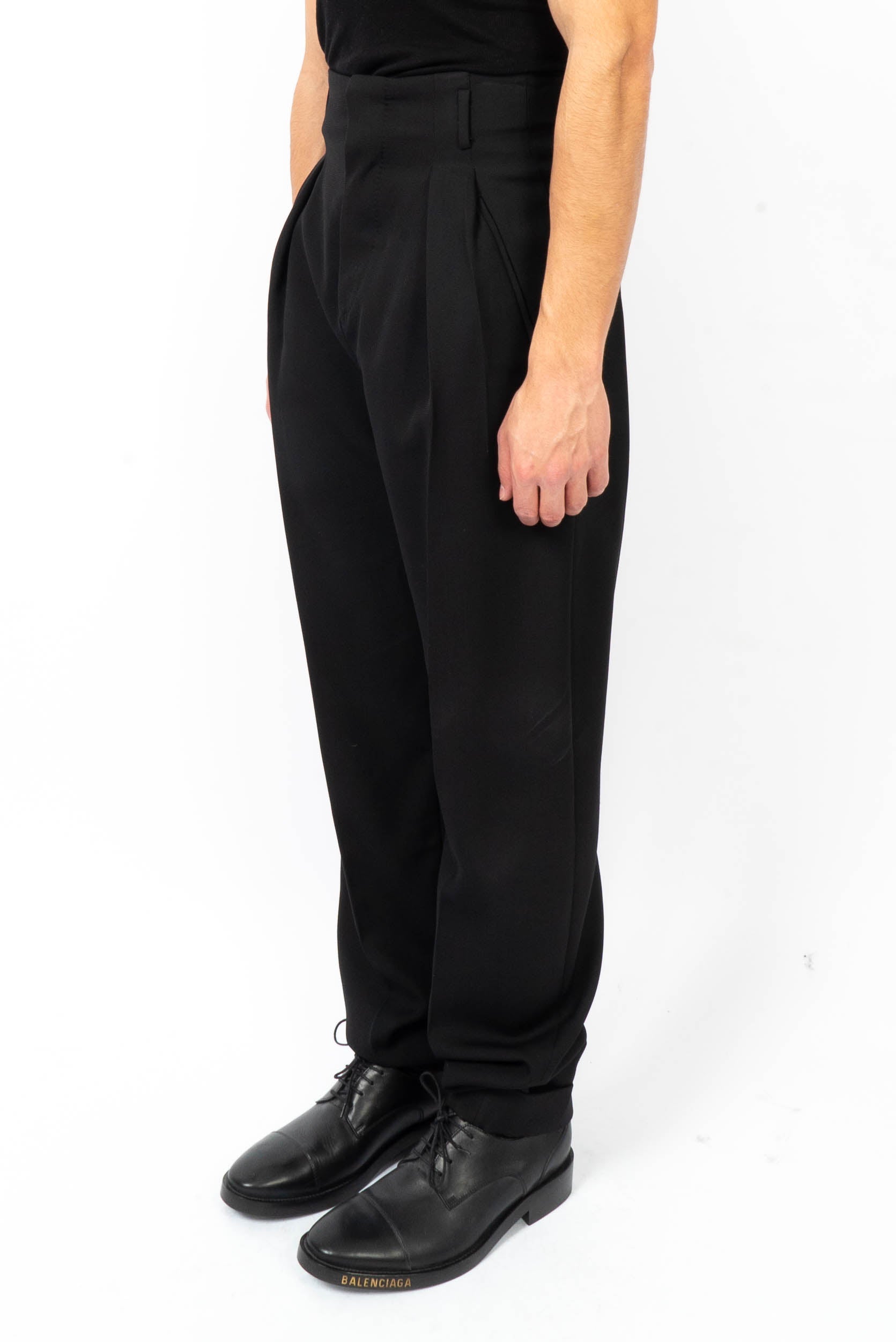 SS18 Black High Waisted Wool Trousers