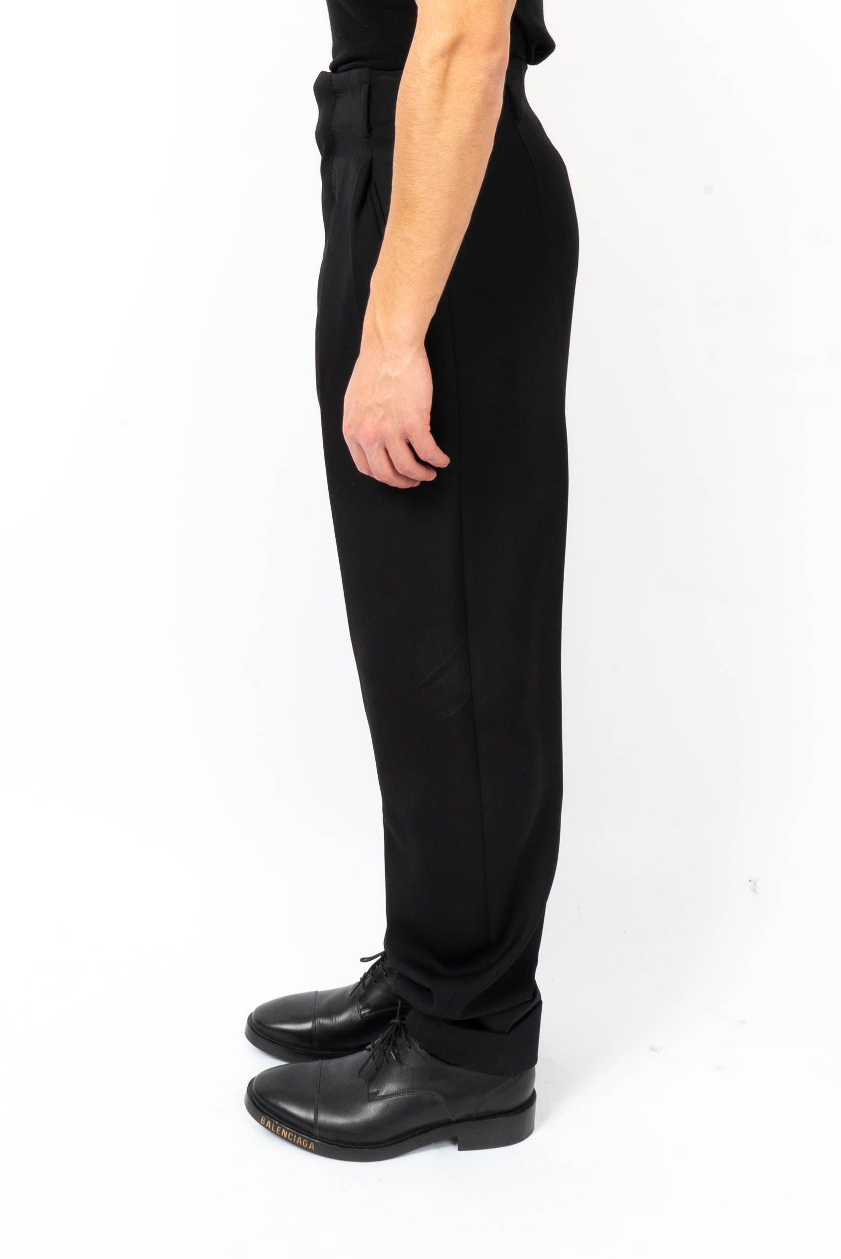 SS18 Black High Waisted Wool Trousers