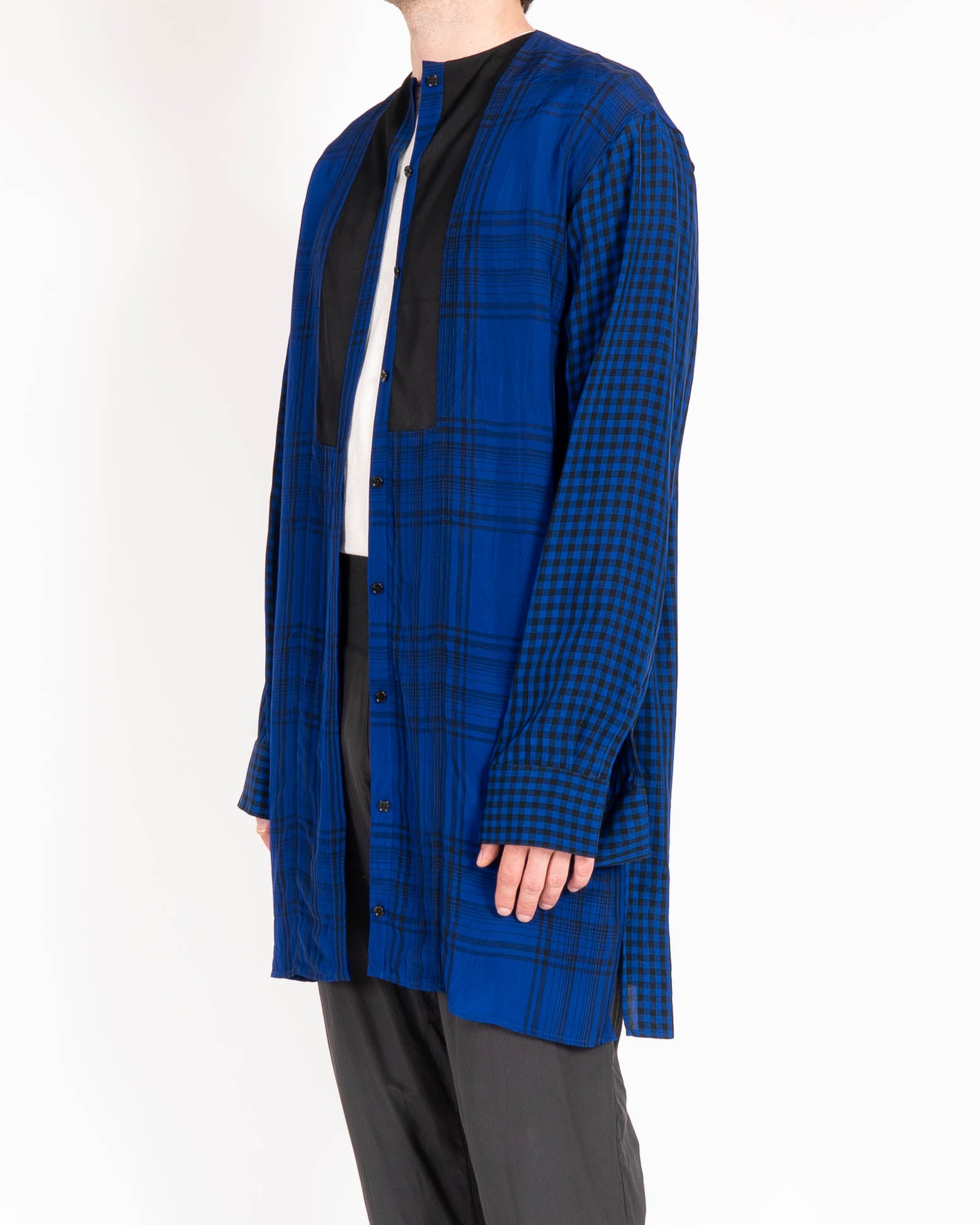 SS19 Long Tunic in blue checked Viscose big check
