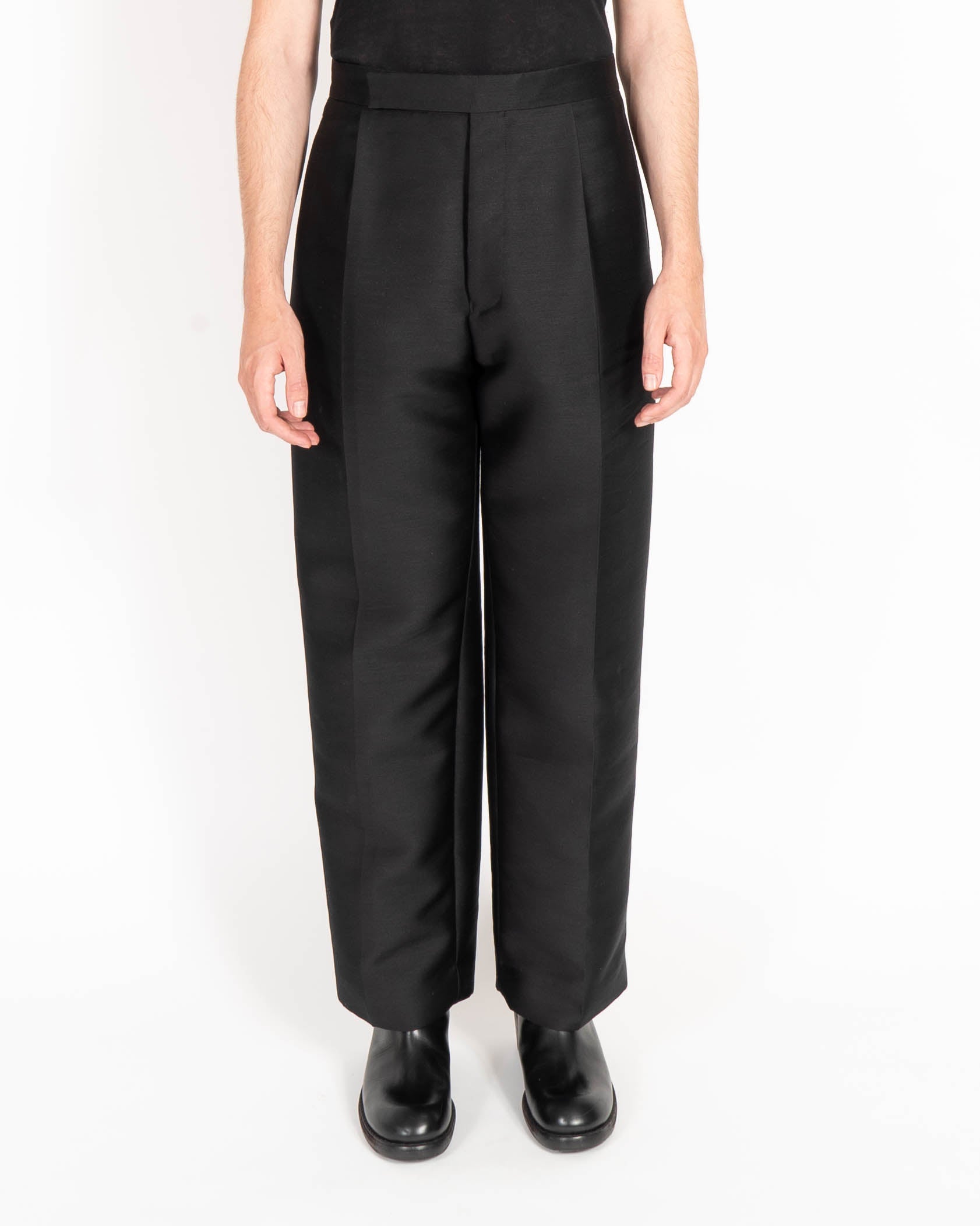 SS19 Oversized Trousers in Black Silk