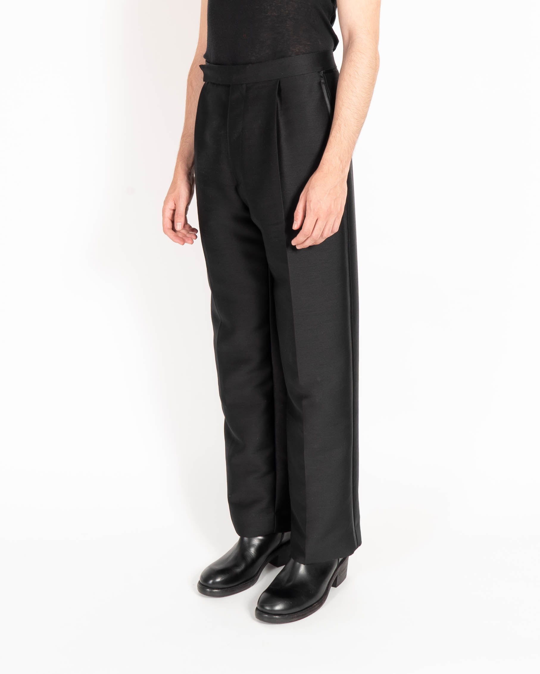 SS19 Oversized Trousers in Black Silk