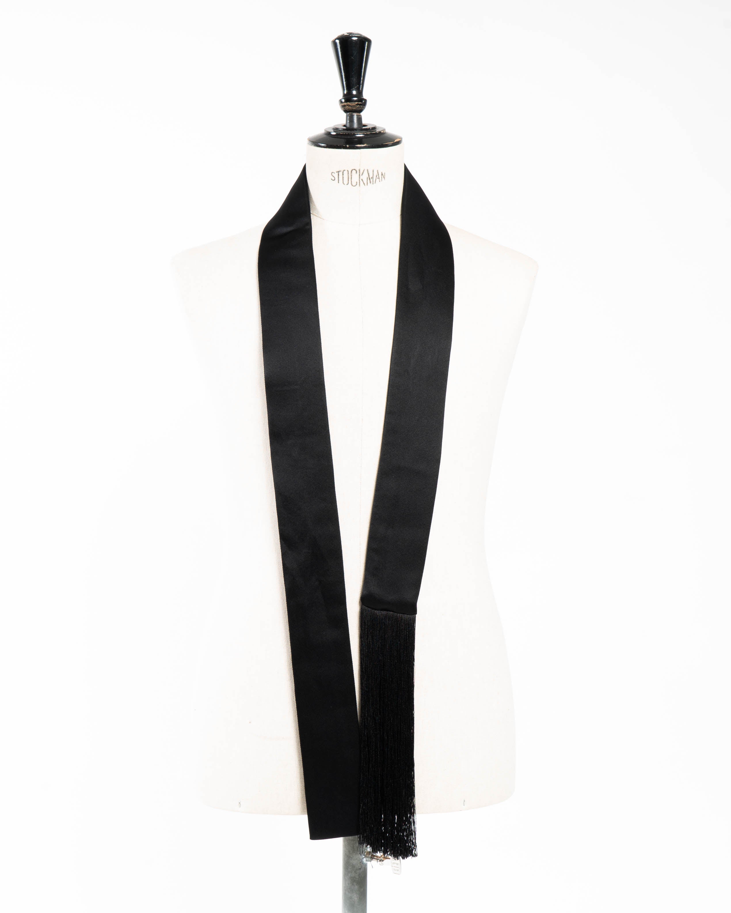 SS14 Black Fringed Scarf in Taroni Silk