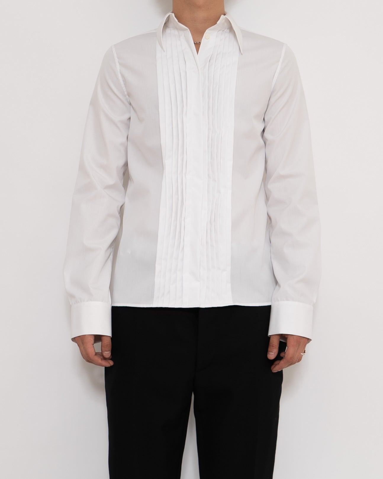 FW20 Pleated Byron White Shirt Sample