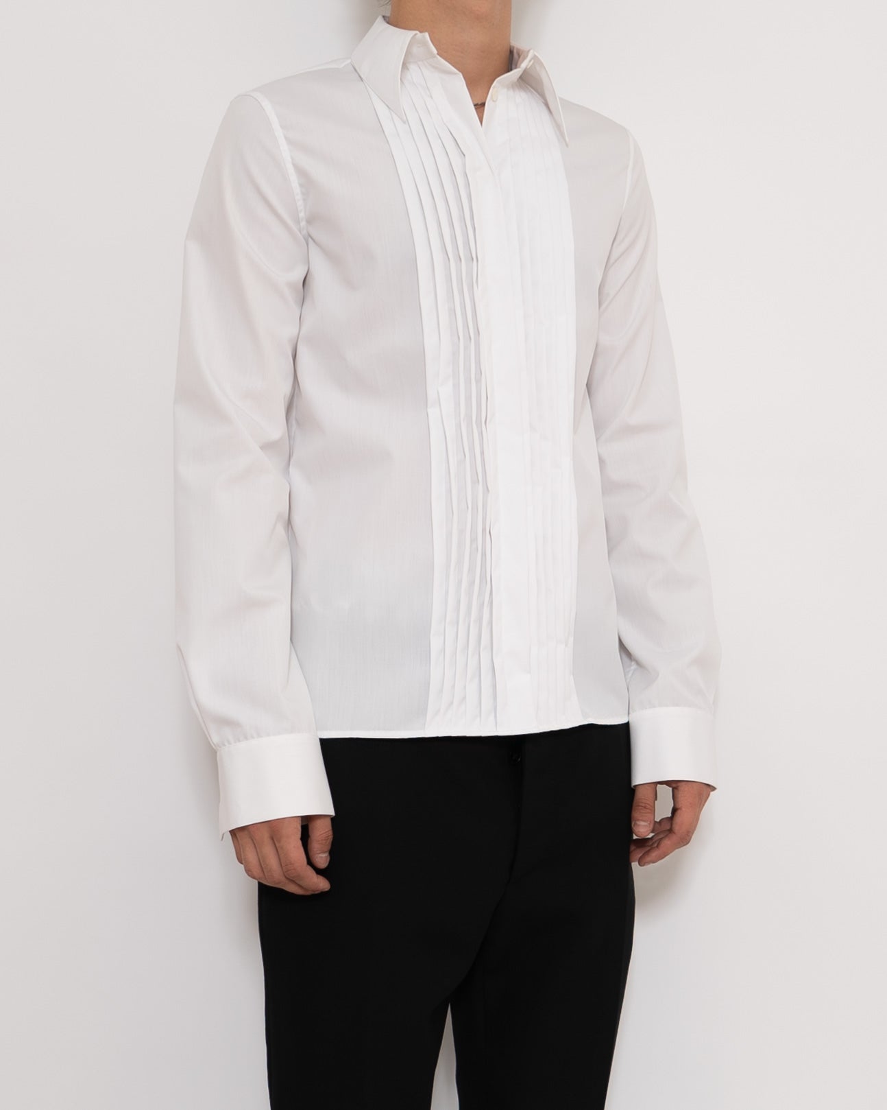 FW20 Pleated Byron White Shirt Sample