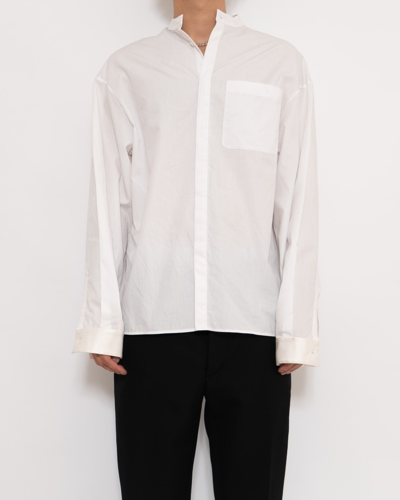 FW19 Byron White Mao Collar Shirt Sample – Backyardarchive