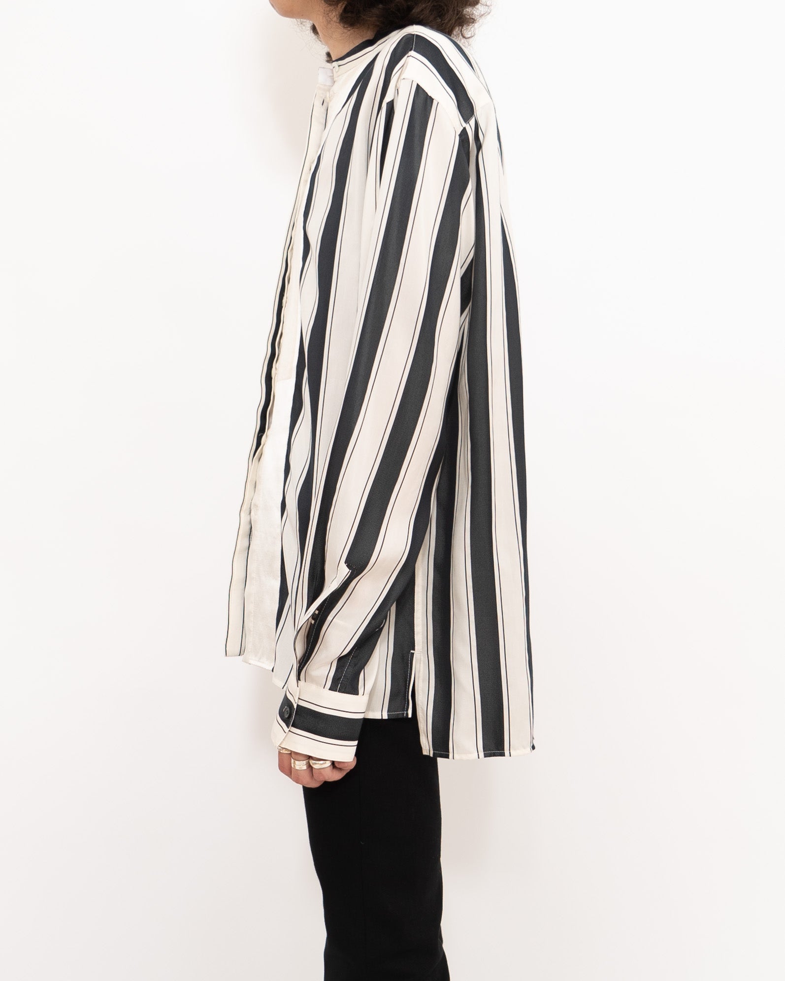 SS17 Oversized Striped Silk Shirt Sample