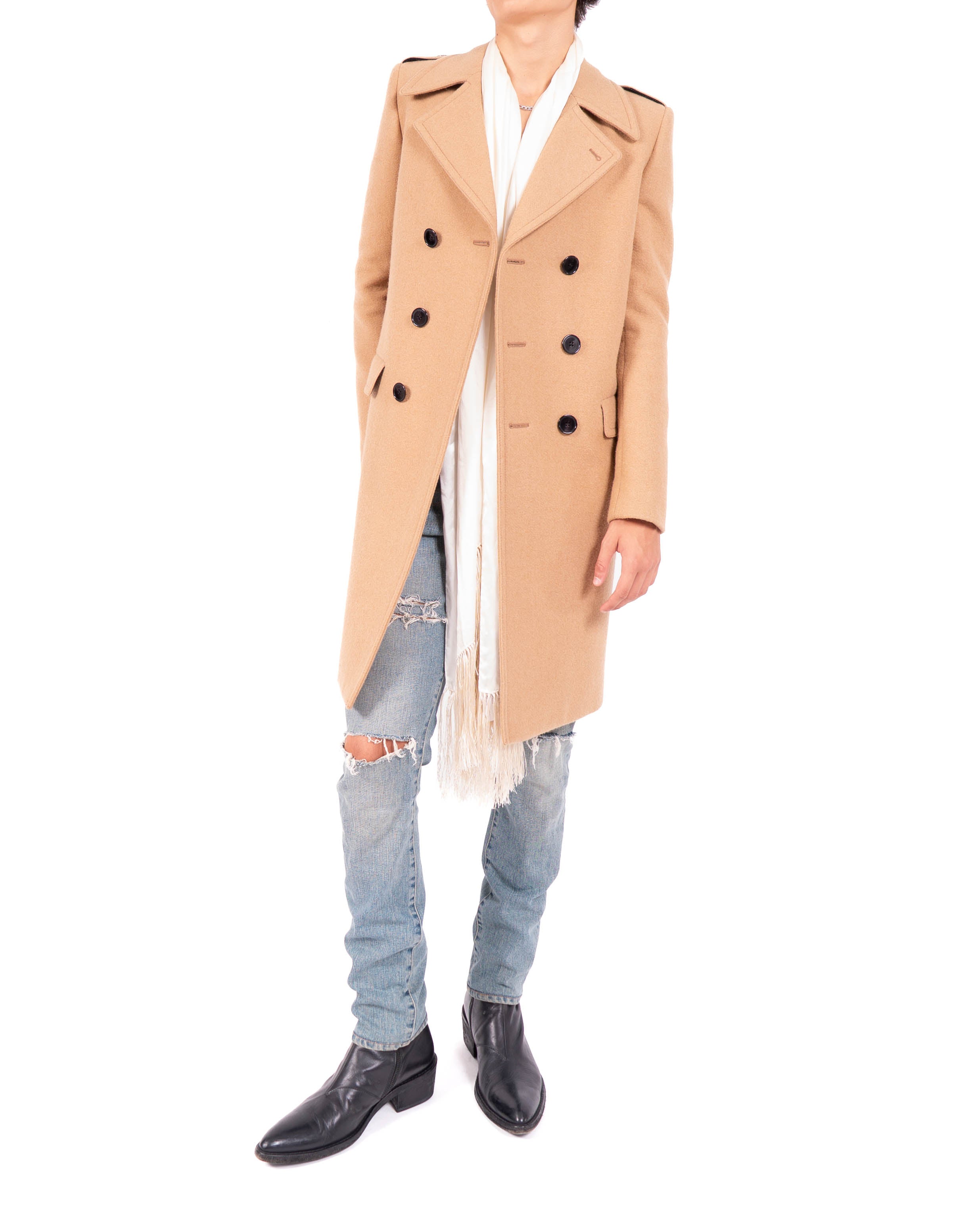 FW16 Double Breasted Coat in Camel Wool