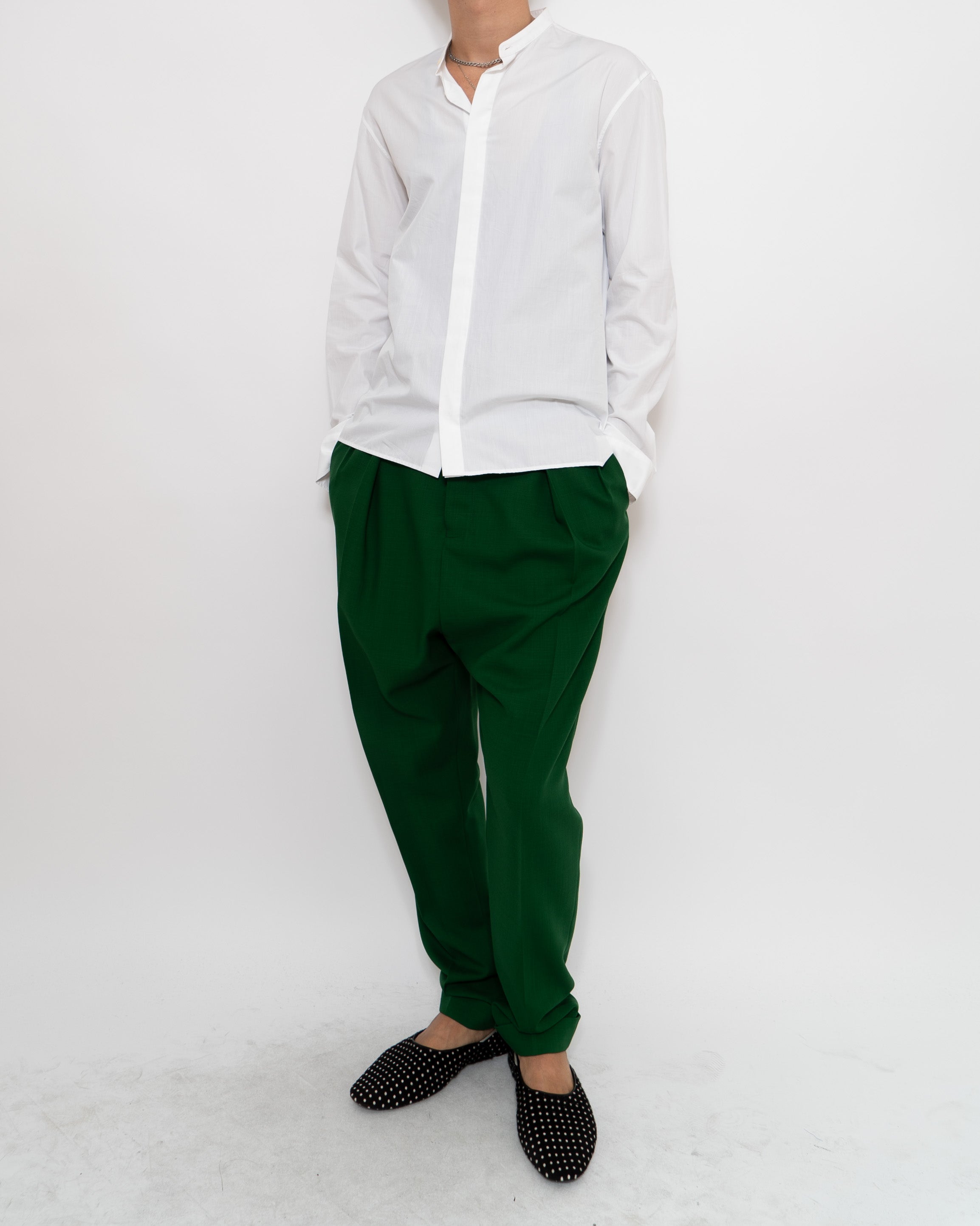 FW20 White Byron Mao Collar Shirt