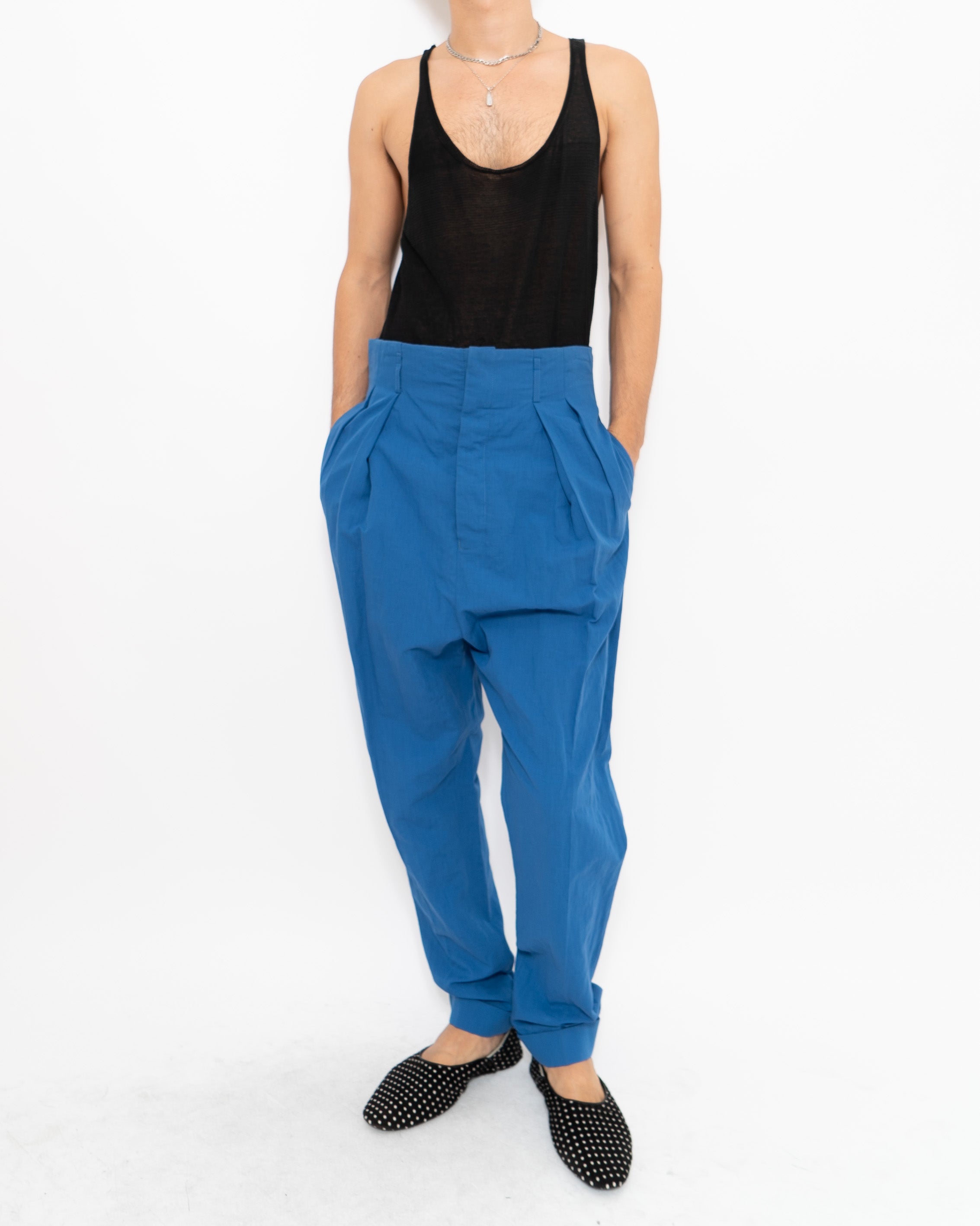 SS19 Brighton Blue Pleated Trousers Sample