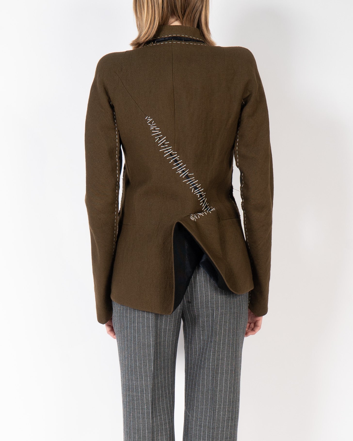 Brown Stitched Wool Jacket
