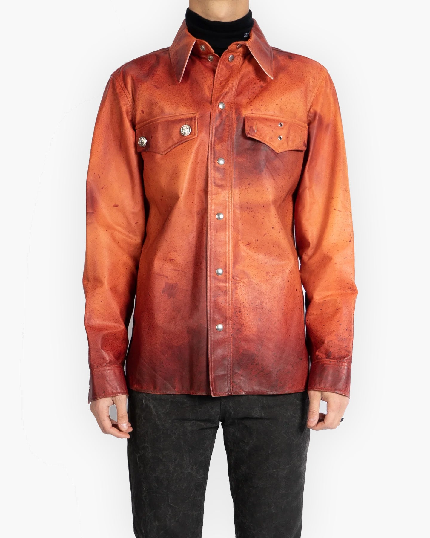 SS18 Western Shirt in Hand Painted Leather