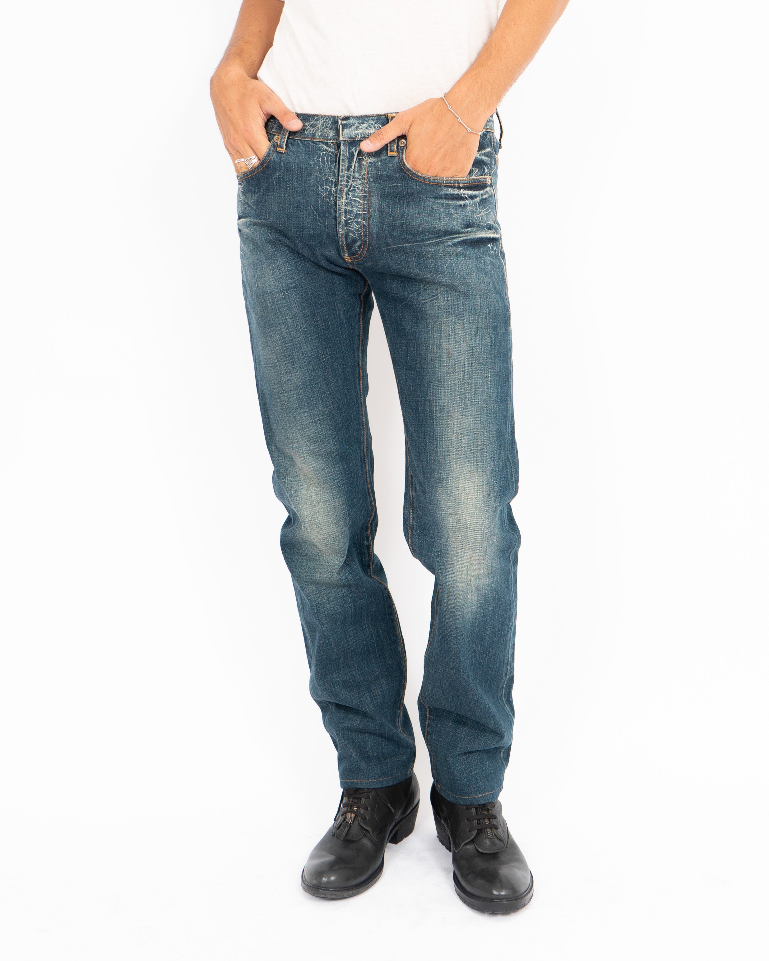 SS07 Spiderweb Jeans in Washed Denim