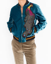 Load image into Gallery viewer, FW16 Peacock Velvet Bomber