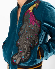 Load image into Gallery viewer, FW16 Peacock Velvet Bomber