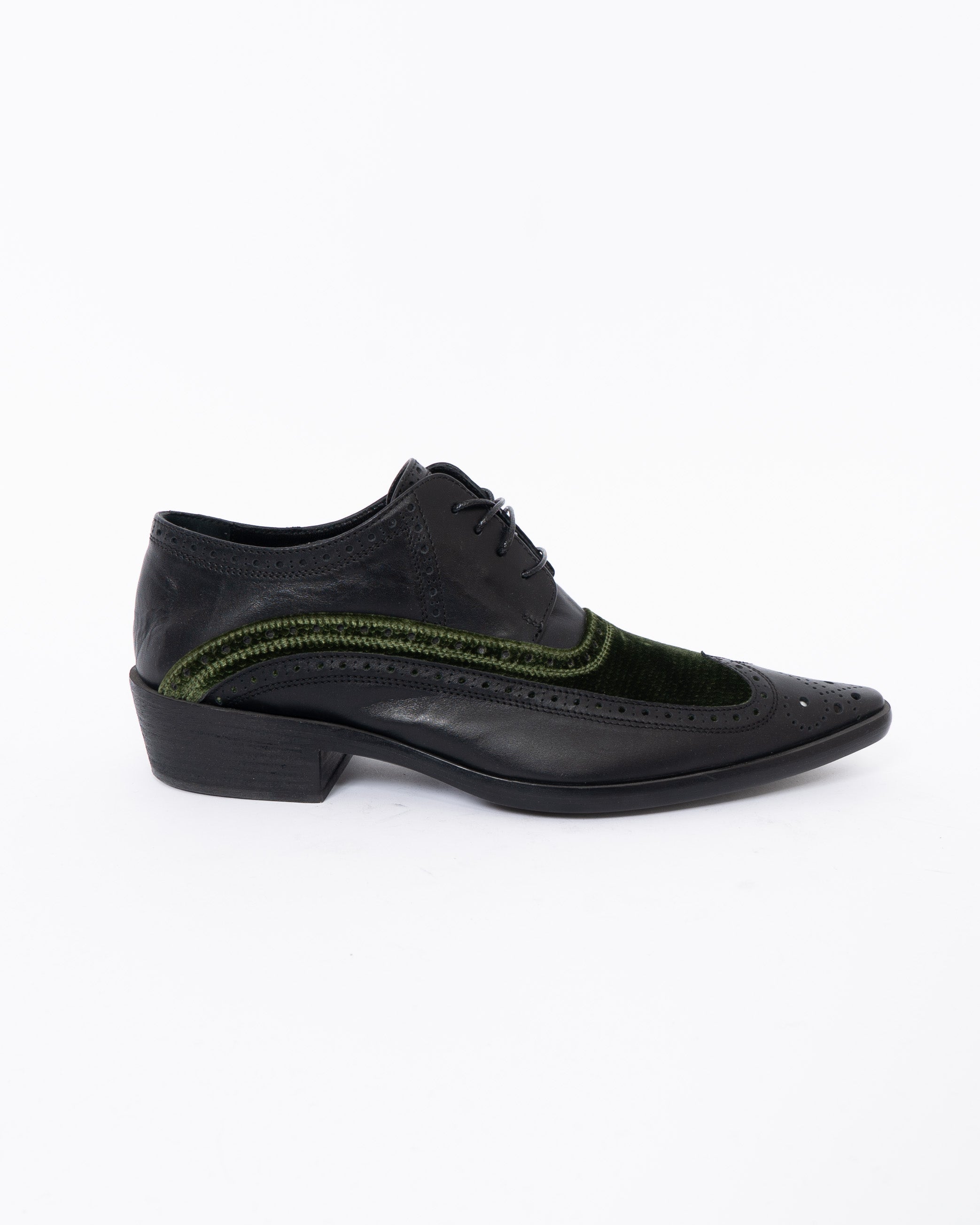 SS18 Green Velvet Derbies