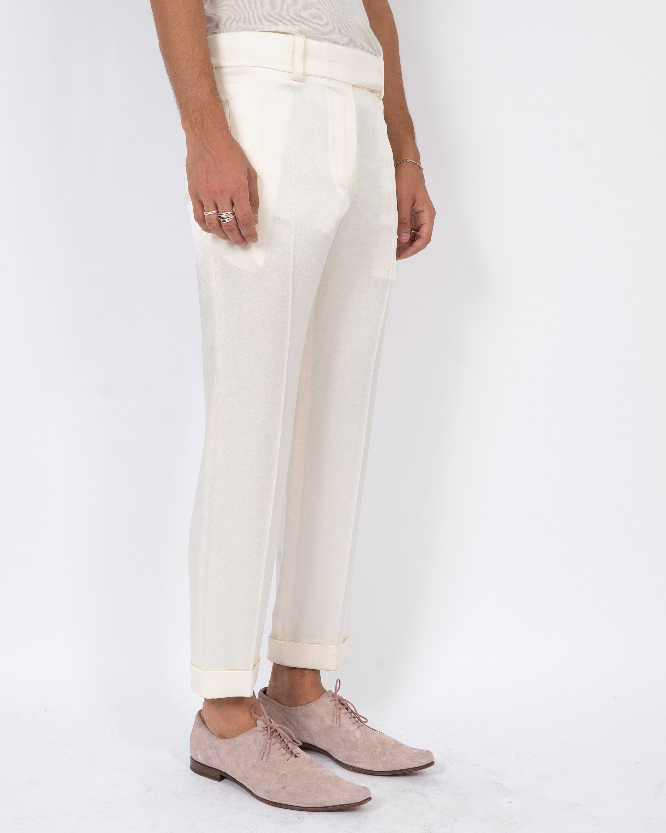 SS19 Cream White Crepe Trousers 1 of 1 Sample