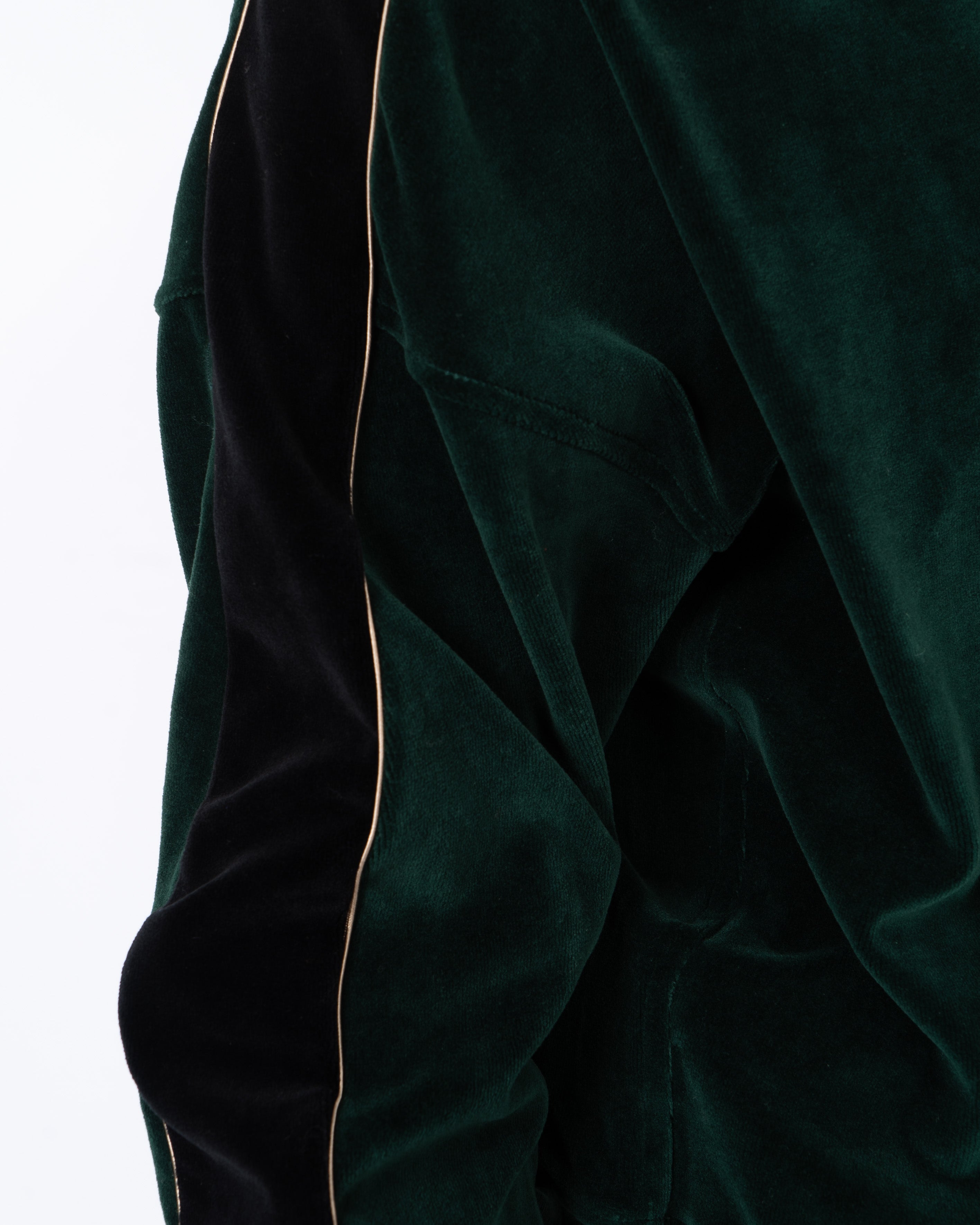 FW19 Green Freeman Striped Velour Sweater