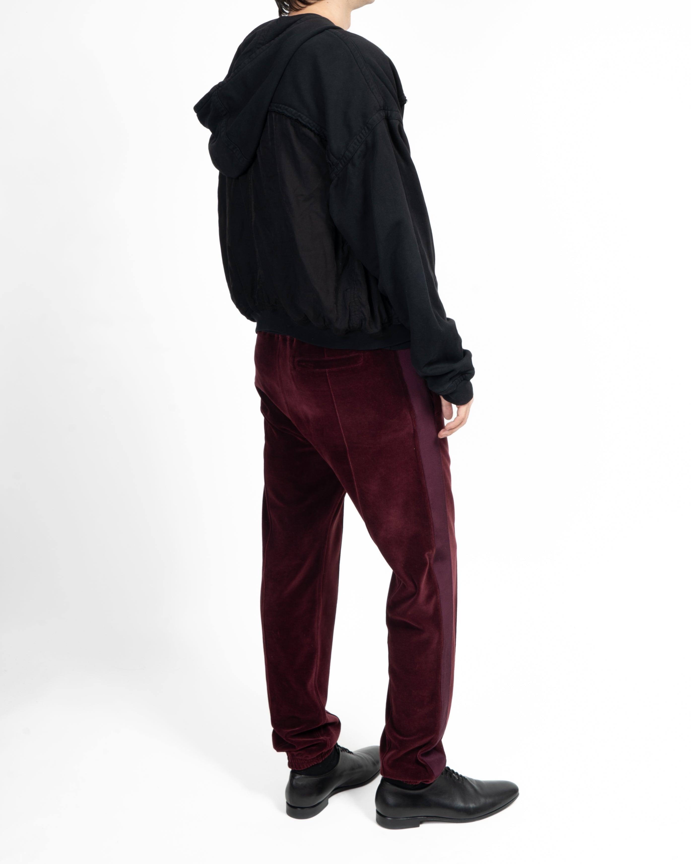 FW15 Tailored Sweatpants in Burgundy Velvet