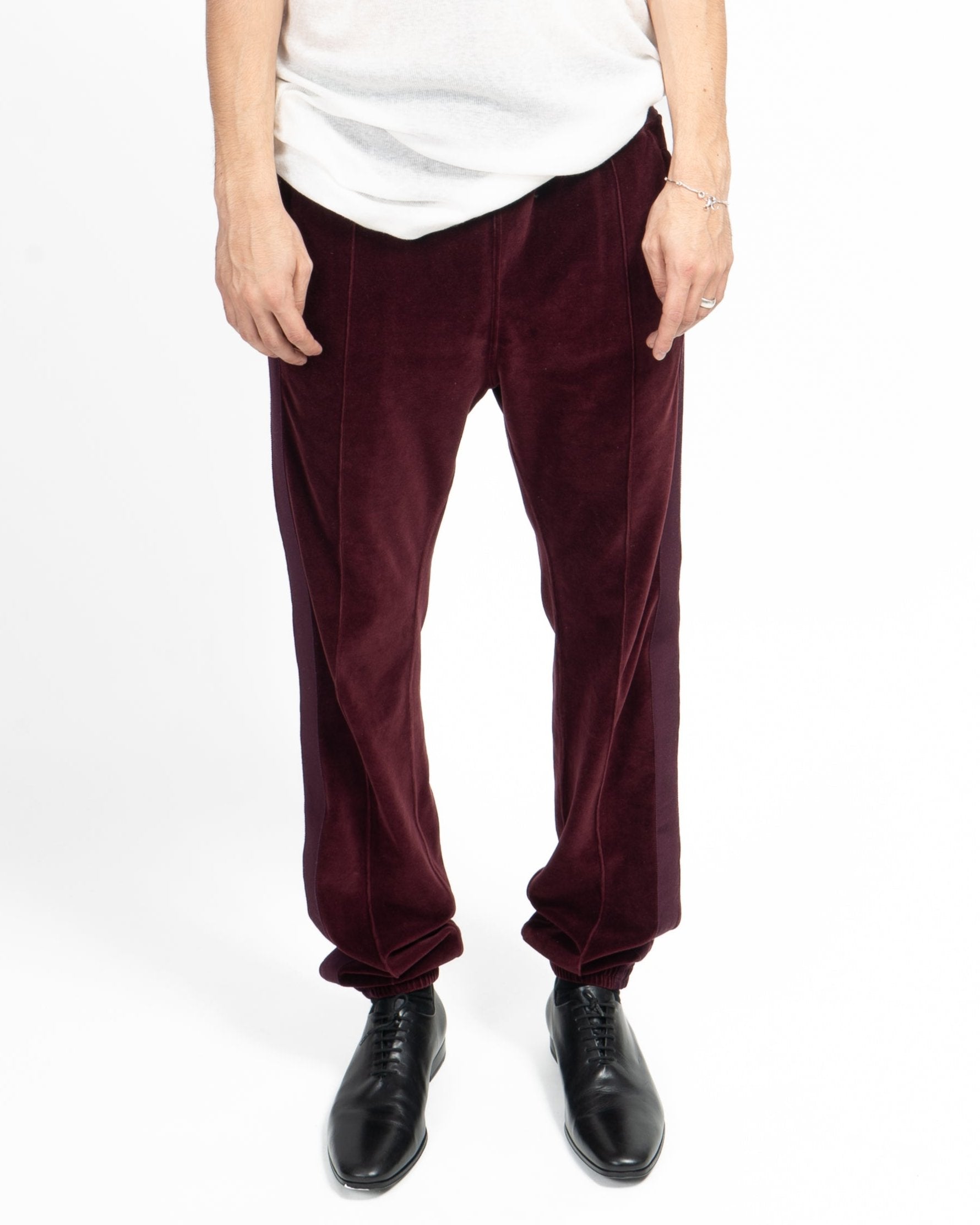 FW15 Tailored Sweatpants in Burgundy Velvet