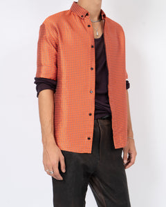 SS17 Orange Inside Out Silk Jacquard Short Sleeve Shirt
